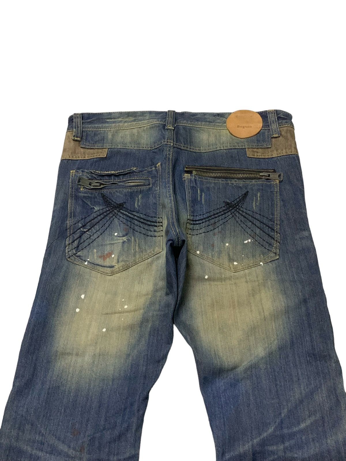 Hysteric Glamour Beguin Kyoto Japan Muddy Boro Distressed Flared Jeans Size US 32 / EU 48 - 11 Thumbnail