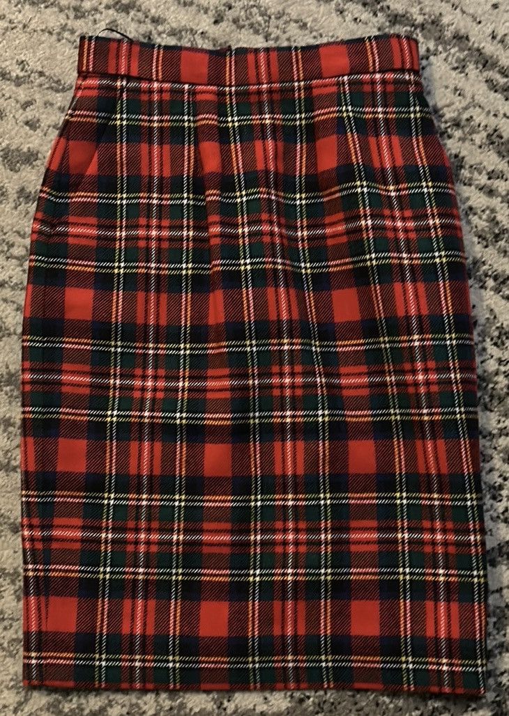 Saint Laurent Paris Saint Laurent Tartan-Check Pencil Skirt size FR 36 Size 26" / US 2 / IT 38 - 2 Thumbnail