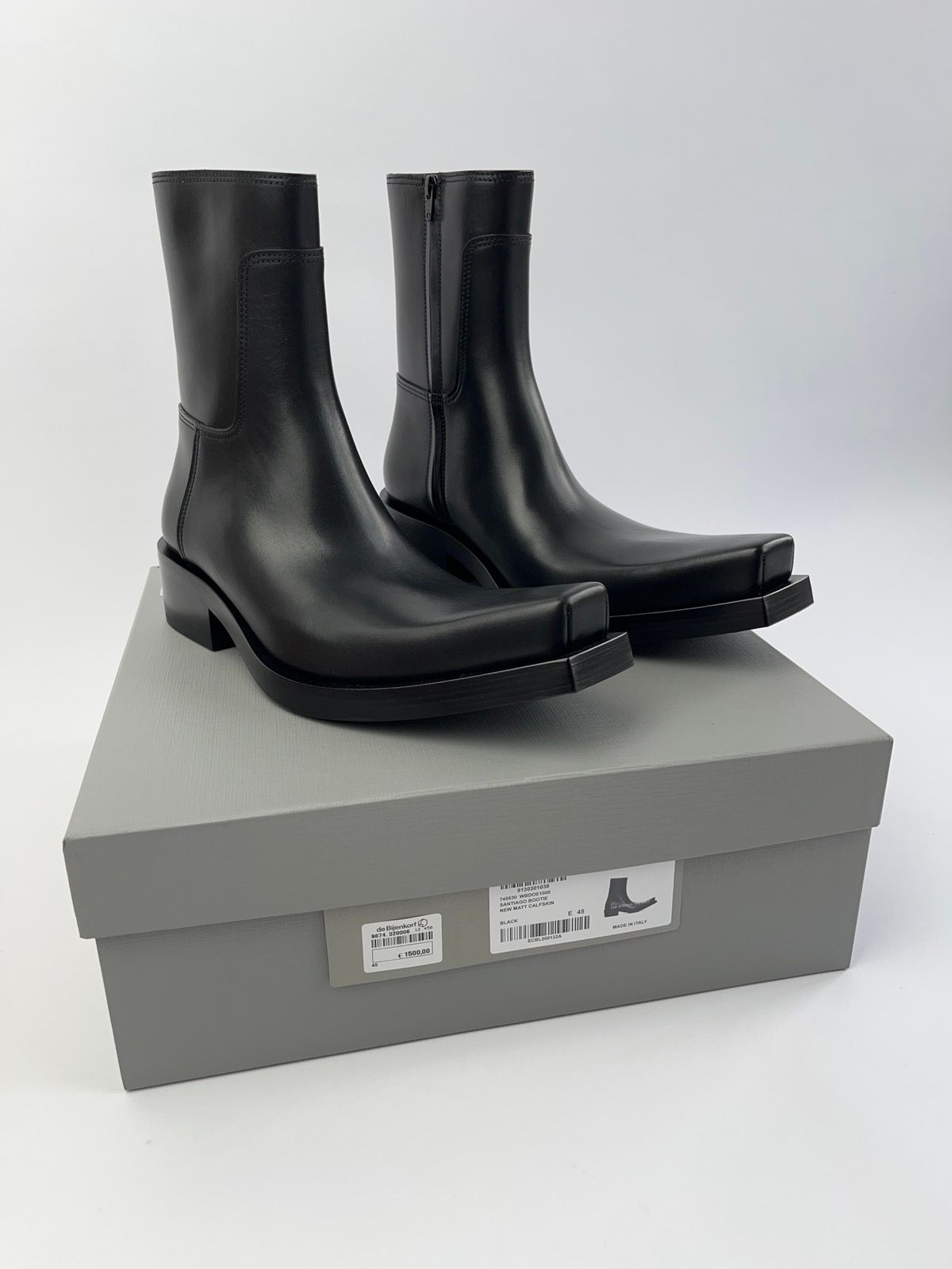 Pre-owned Balenciaga Santiago Heel Shoesed Ankle Boots In Black