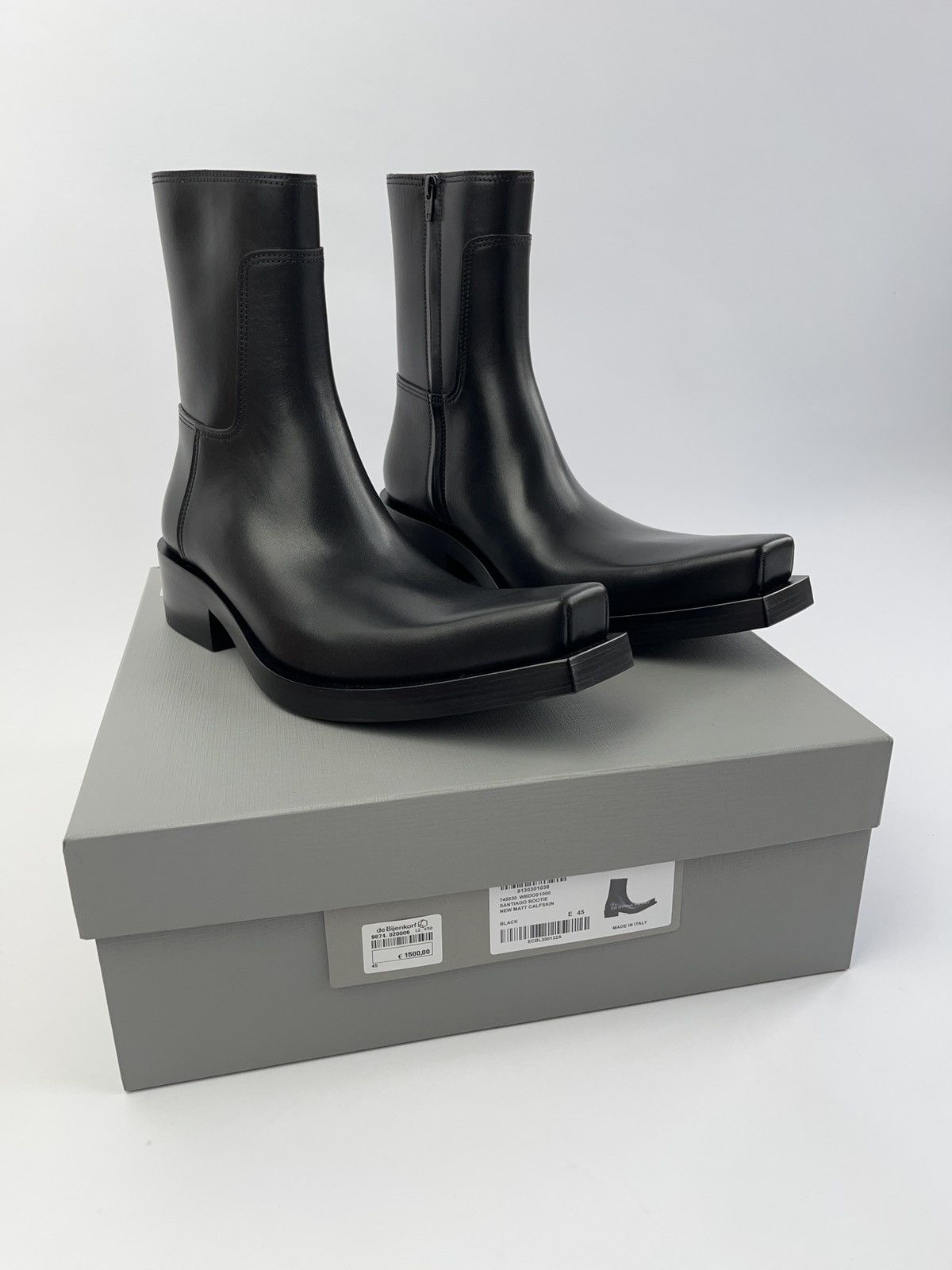 image of Sold Balenciaga Santiago Heel Shoesed Ankle Boots in Black, Men's (Size 12)