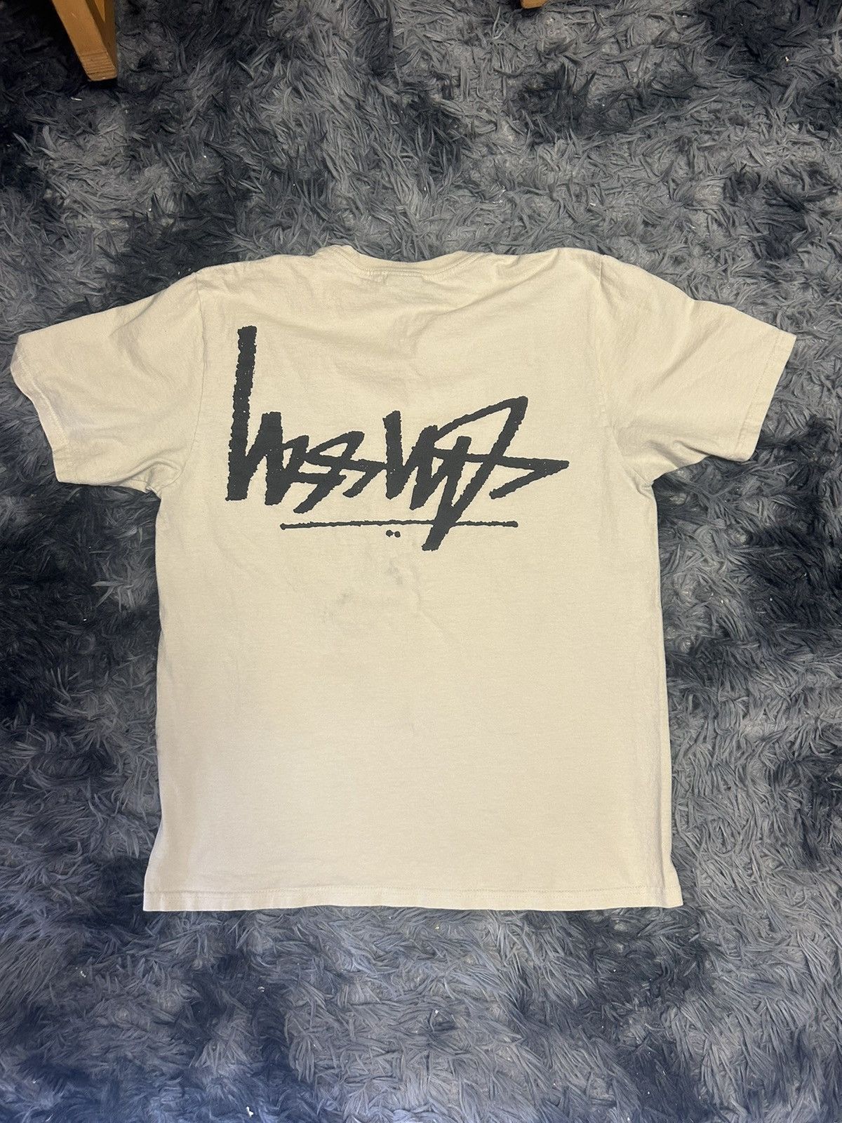 image of Stussy Flipped Logo Tee Khaki, Men's (Size Medium)