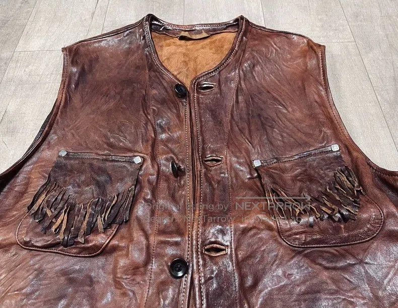 Kapital Kapital Vintage Fringe Leather Vest. Size US L / EU 52-54 / 3 - 2 Thumbnail