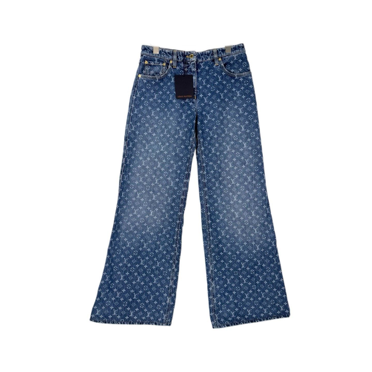 Louis Vuitton LV Blue Monogram Washed Jeans Size US 38 / EU 54 - 1 Thumbnail