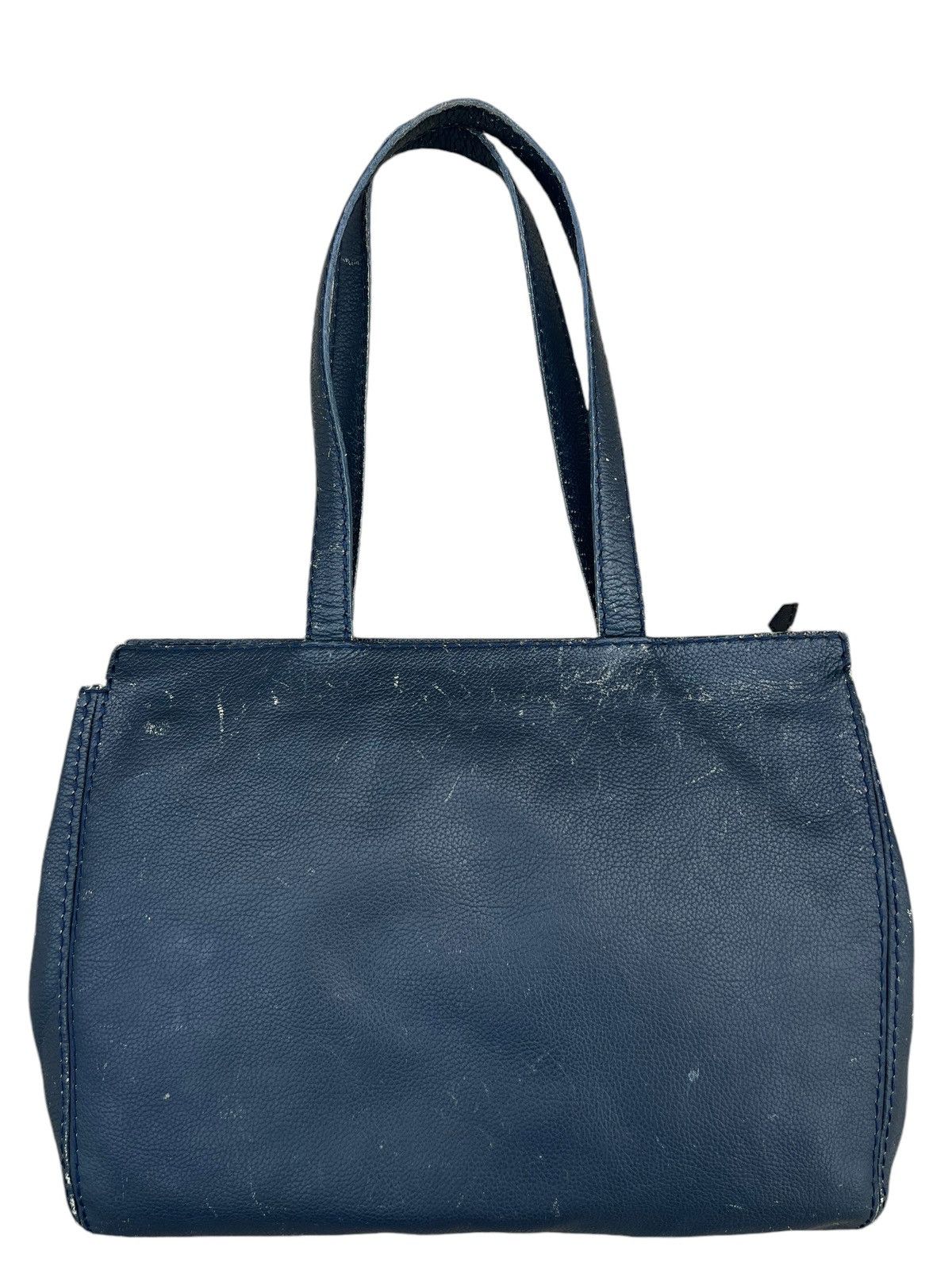 Leather VTG 80s 90s YSL Distress Patina Scratches Leather Tote Bag Size ONE SIZE - 8 Thumbnail