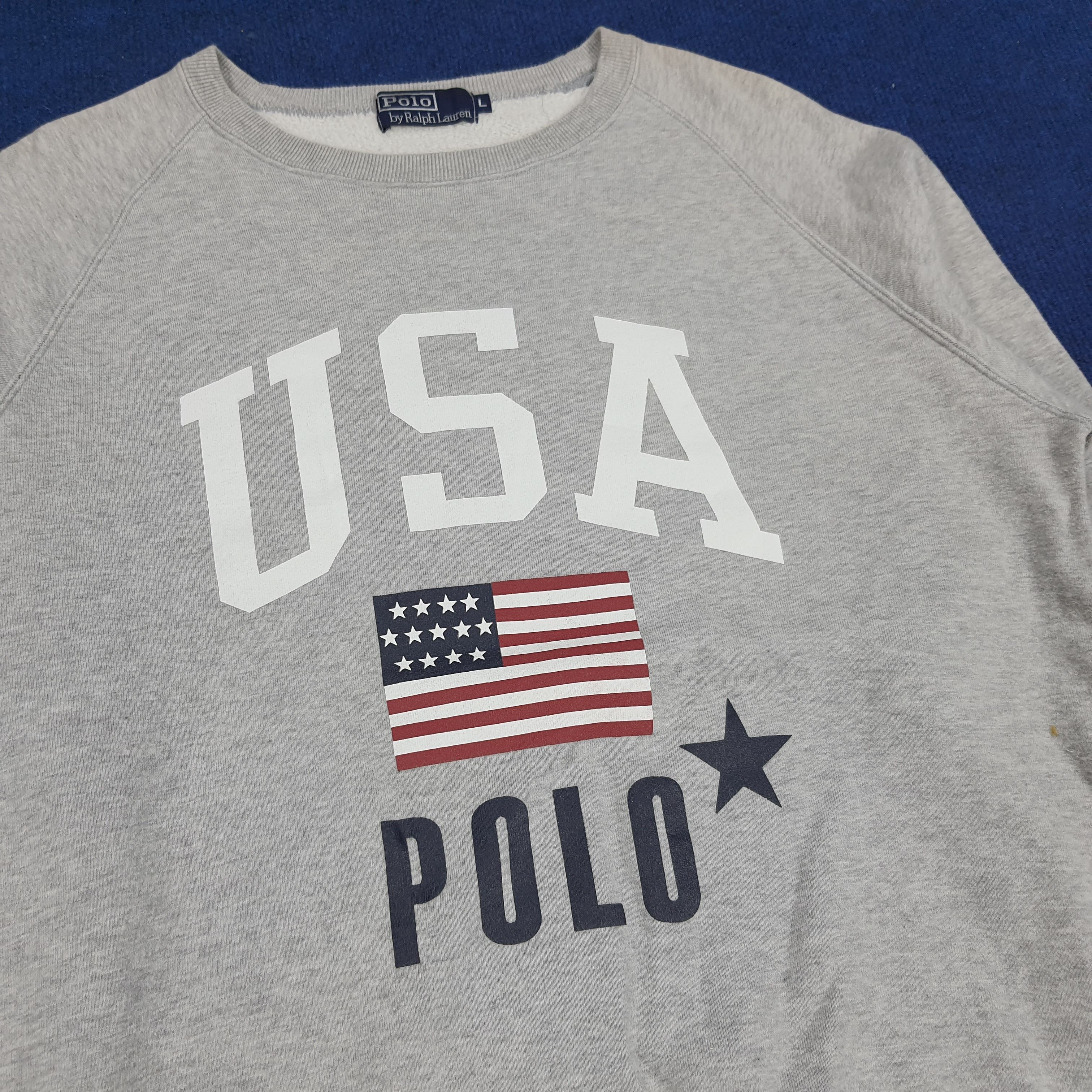 Polo Ralph Lauren × Vintage Vintage Polo by Ralph Lauren United States Flag Sweatshirt Size US M / EU 48-50 / 2 - 2 Thumbnail