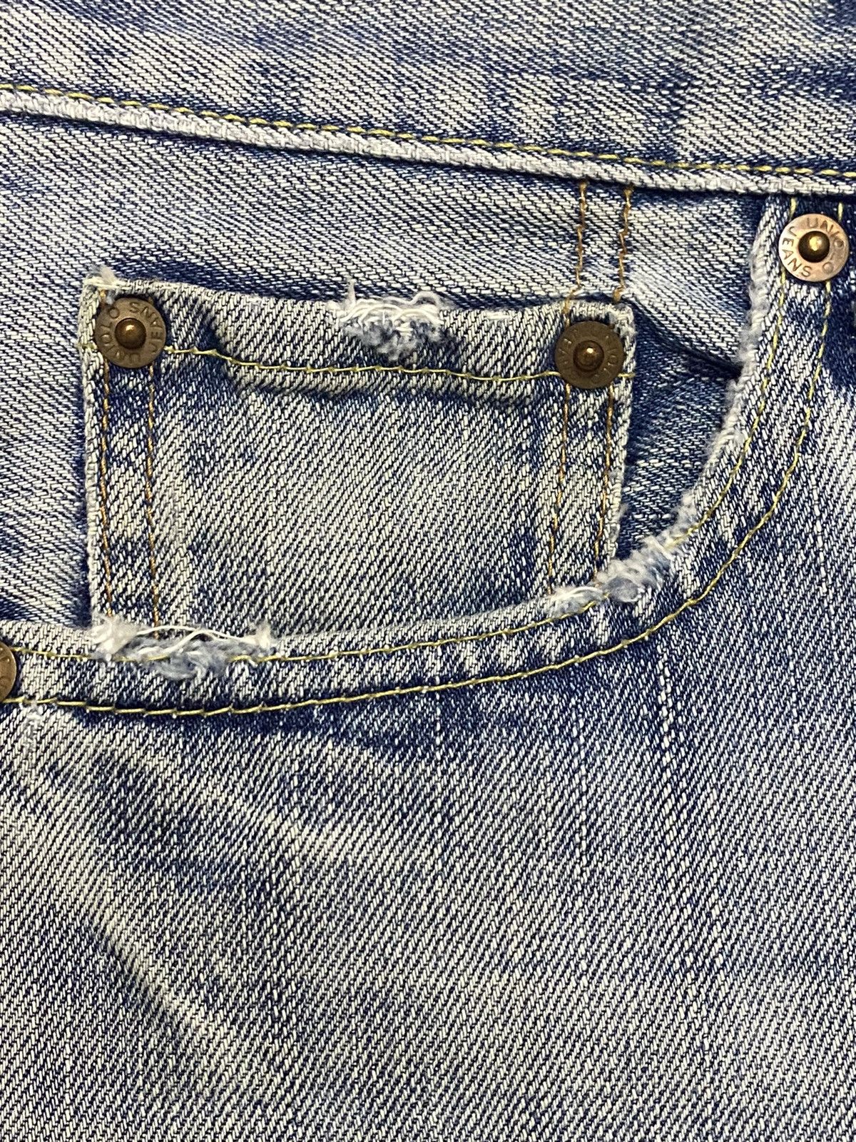 Japanese Brand Vintage Uniqlo Faded Wash Distressed Flare Style Jeans Size US 32 / EU 48 - 9 Thumbnail