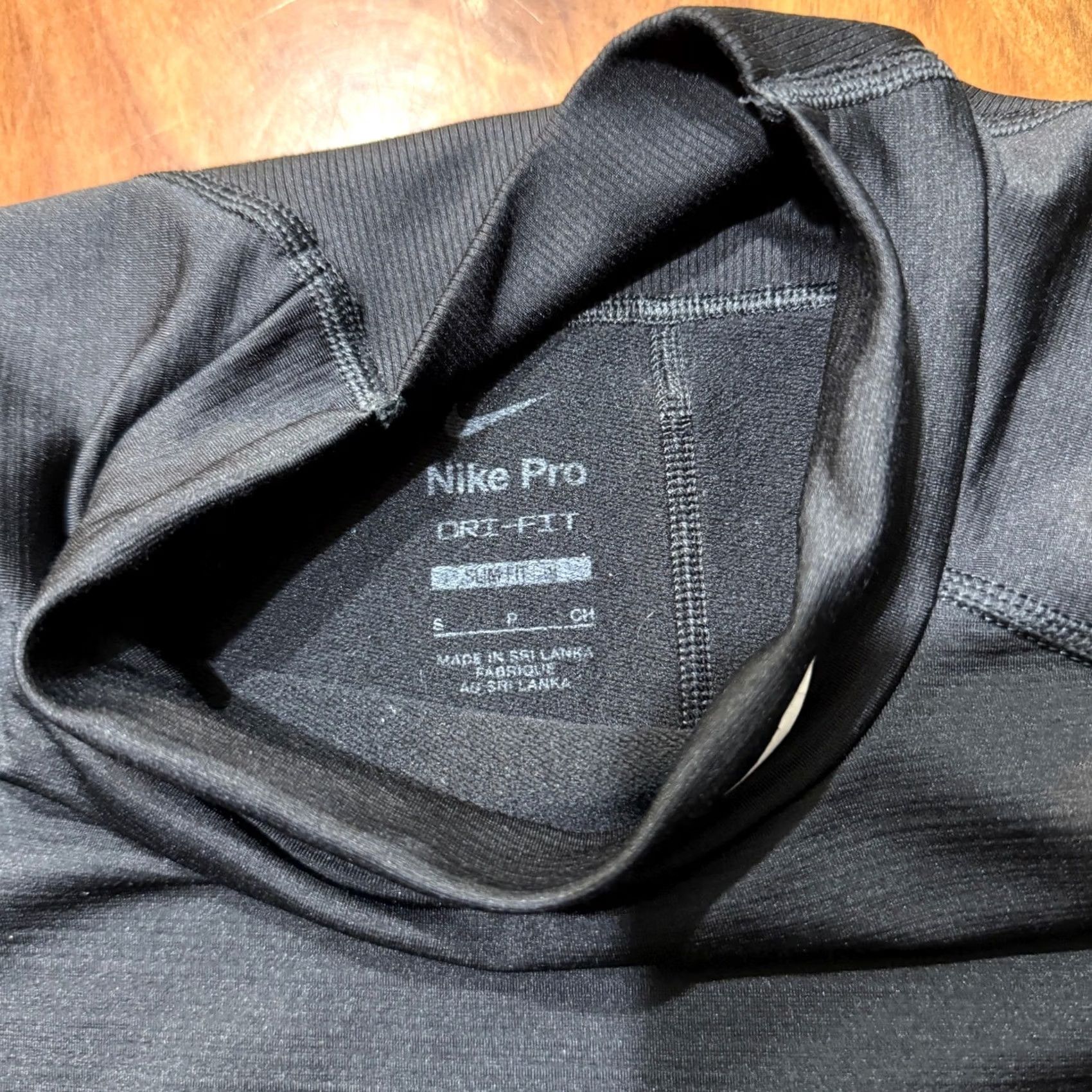 Nike Nike PRO Warm Men's Shirt Small Dri-Fit Long Sleeve Crew Mock Neck Fleece Lined Black 34 Chest, 27.5 Length Sports Active Athletic Shirt Mens Size US S / EU 44-46 / 1 - 3 Thumbnail