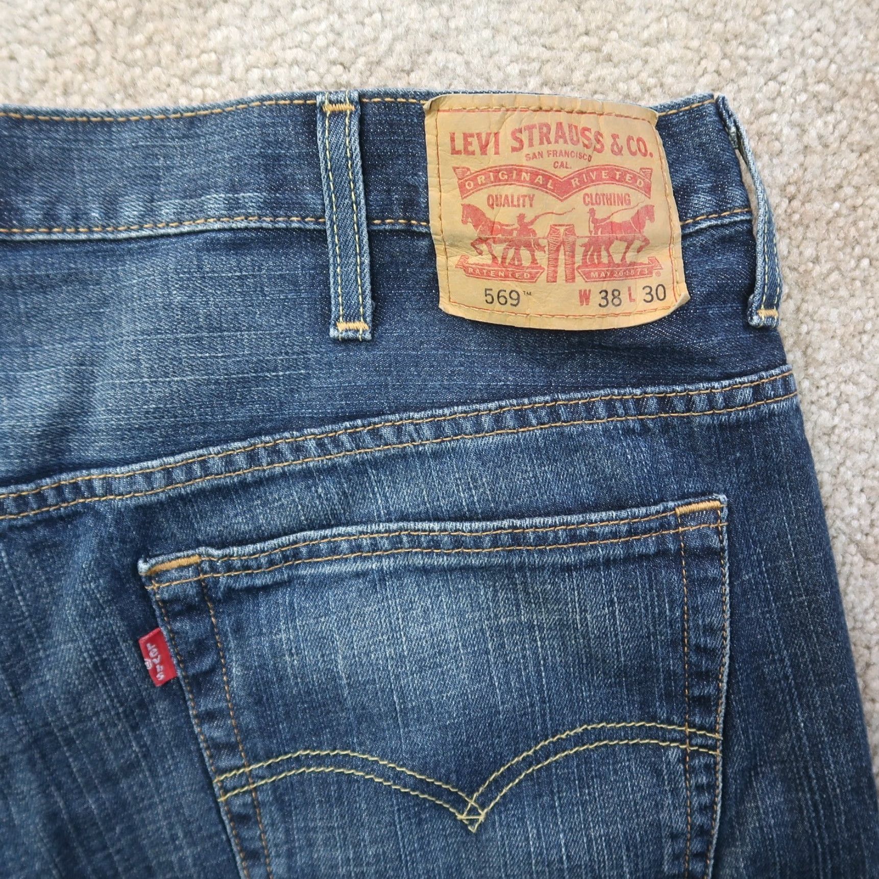 Levi's Levi's Jeans 569 Straight Men 38x30 Blue Denim 5-Pocket Relaxed Baggy Medium Wash Size US 38 / EU 54 - 3 Thumbnail