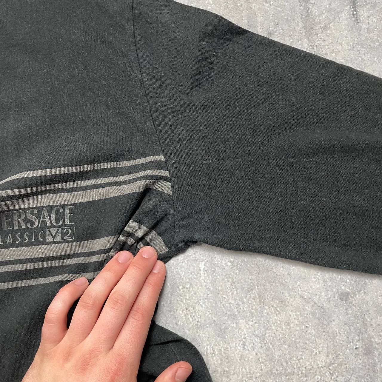 Versace × Vintage Vintage 2000s Versace Classic V2 Long Sleeve T Shirt Faded Size US XL / EU 56 / 4 - 15 Thumbnail