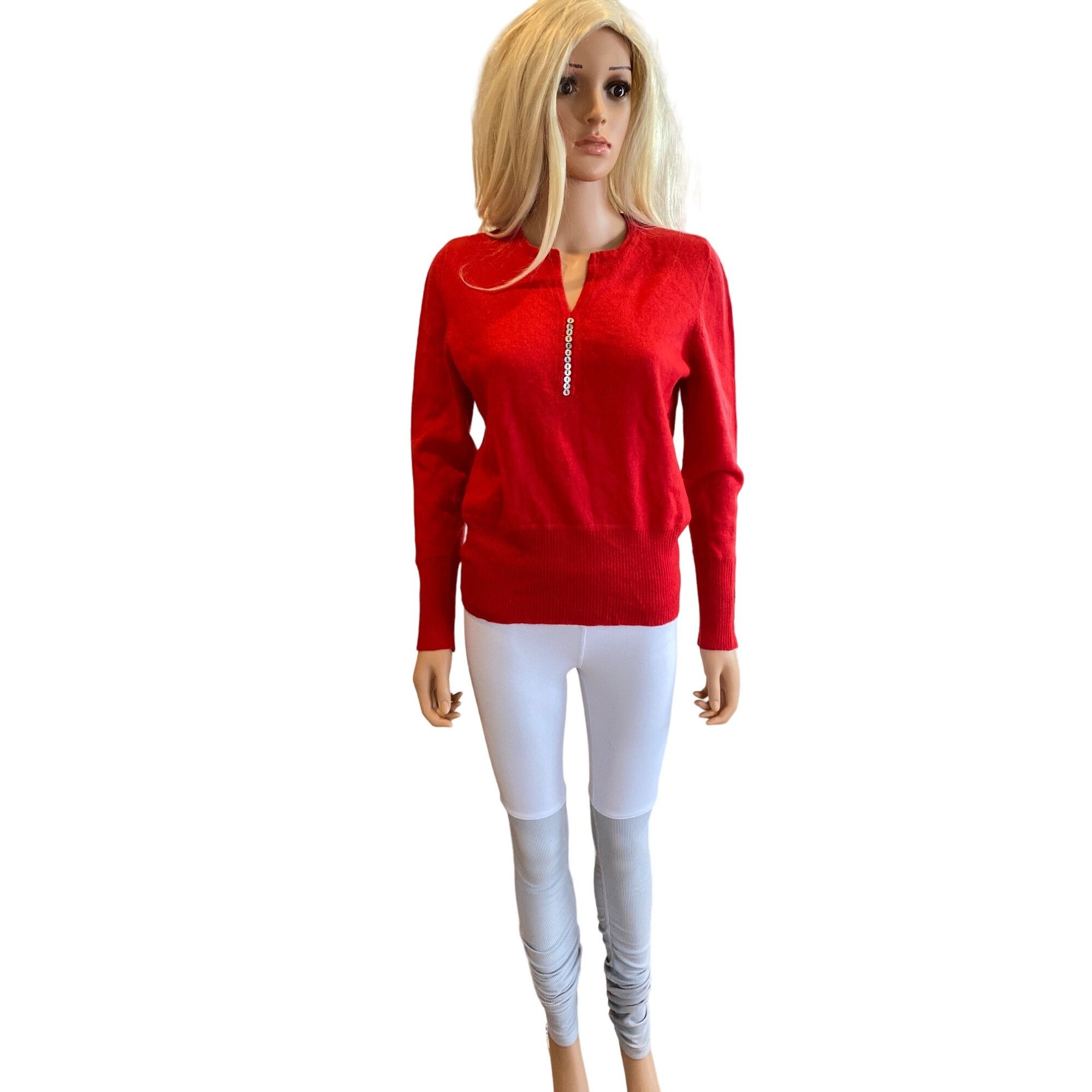 Vintage Susan Bristol Vintage 100% Merino Wool Red Sweater Women's L Size XL / US 12-14 / IT 48-50 - 2 Thumbnail