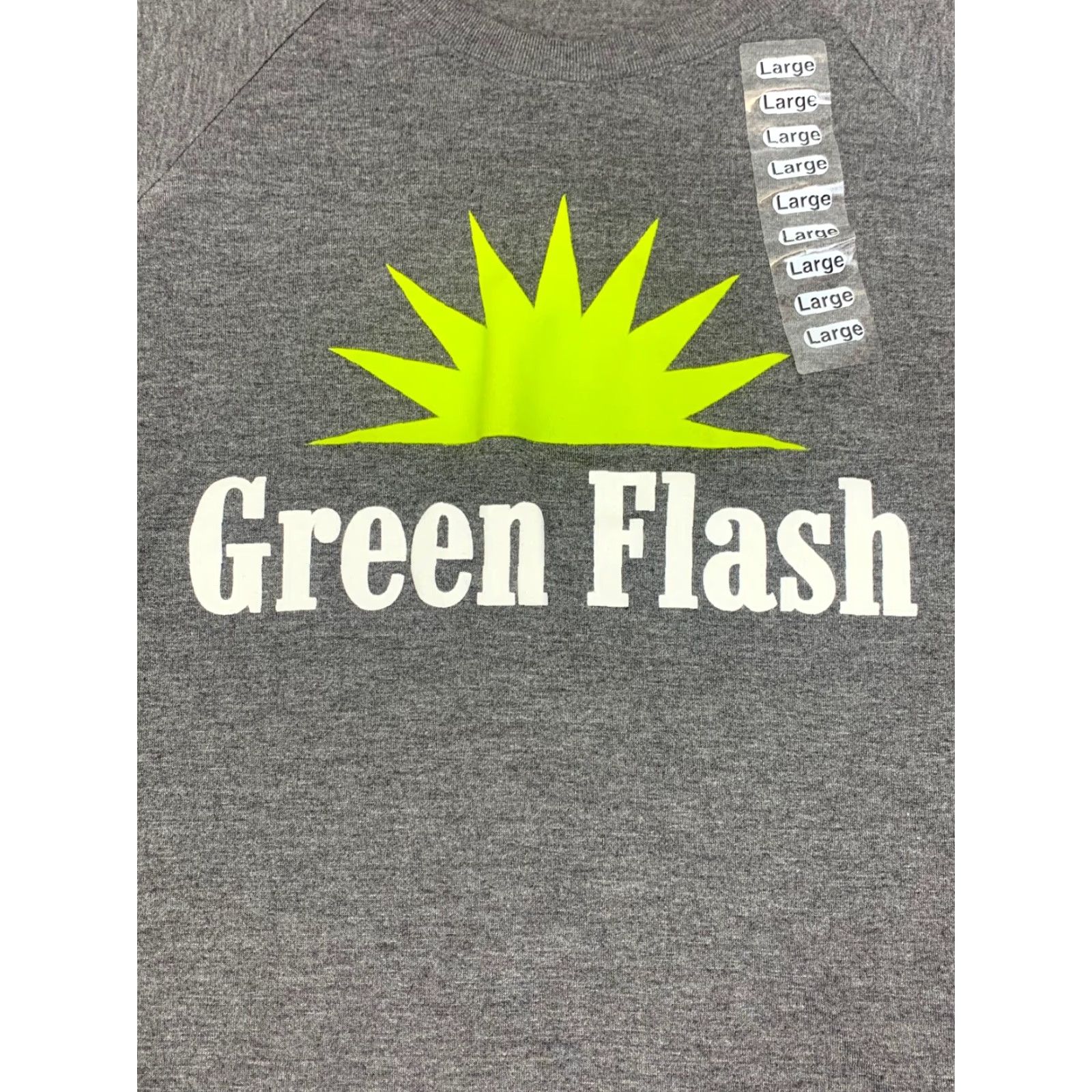 Vintage Green Flash Womens Shirt T-Shirt Size L Charcoal Short Sleeve Round Neck Logo Polyester Blend Vintage No Regular Basic Beach Lightweight Size L / US 10 / IT 46 - 2 Thumbnail