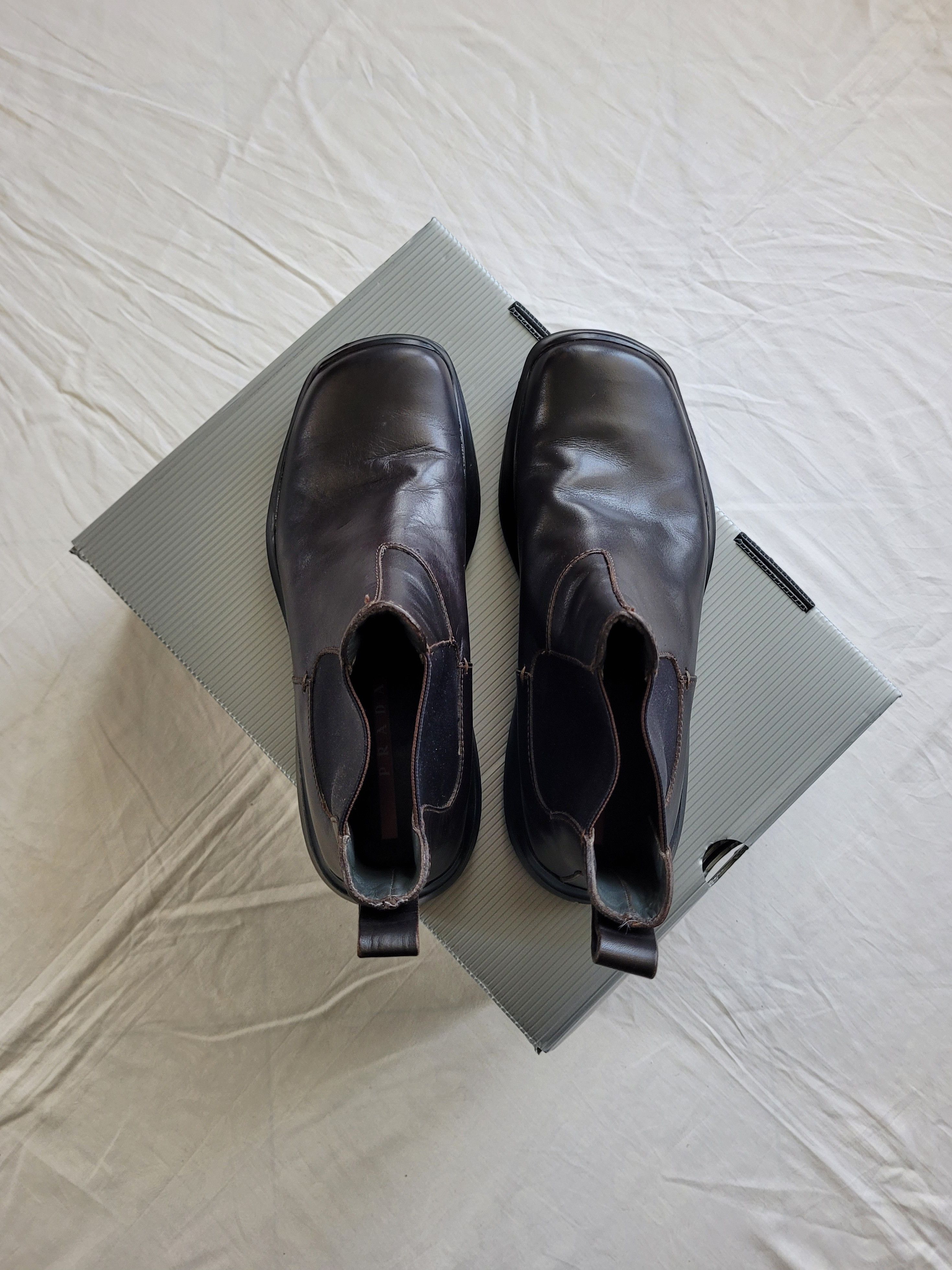 Prada Prada Fall-1999 archive Vibram-sole square-toed boots Size US 11 / EU 44 - 2 Thumbnail