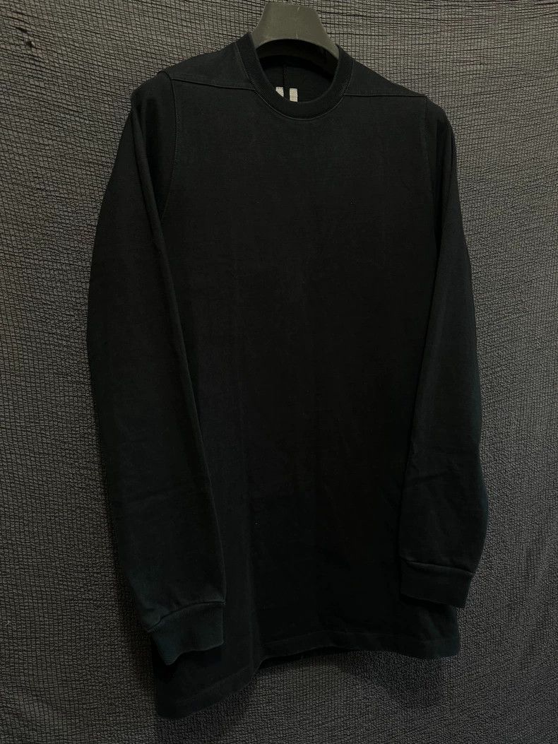 Rick Owens Rick Owens 14fw main line solid black cotton T-shoulder lon Size US XS / EU 42 / 0 - 2 Thumbnail