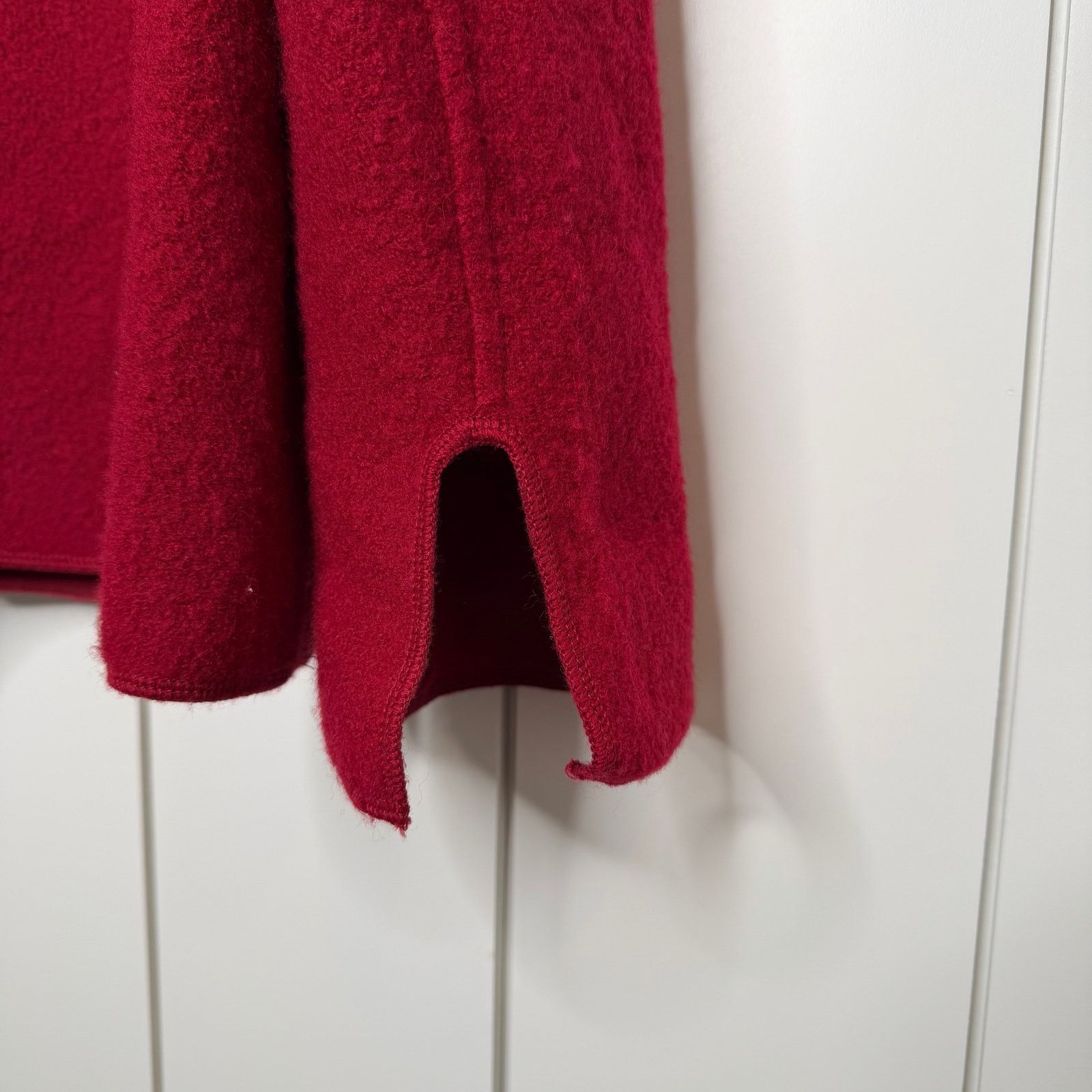 Other Alexandra Bartlett Red Wool Swing Coat Black Applique Size L Size L / US 10 / IT 46 - 3 Thumbnail