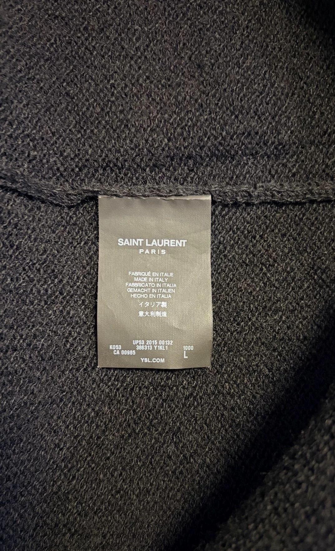 Saint Laurent Paris Saint Laurent FW15 Black Zip Cardigan L Size US L / EU 52-54 / 3 - 5 Thumbnail