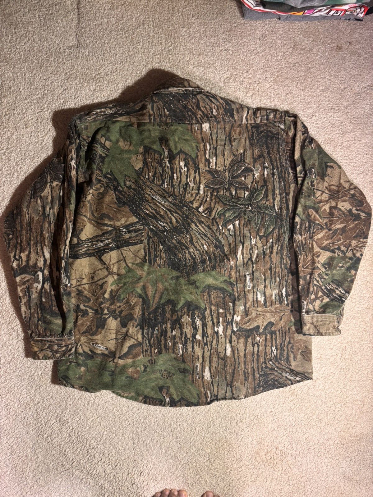 Vintage Deerskin Jacket Men's L Real Tree Camo Button Up Canvas VTG Size US L / EU 52-54 / 3 - 2 Thumbnail