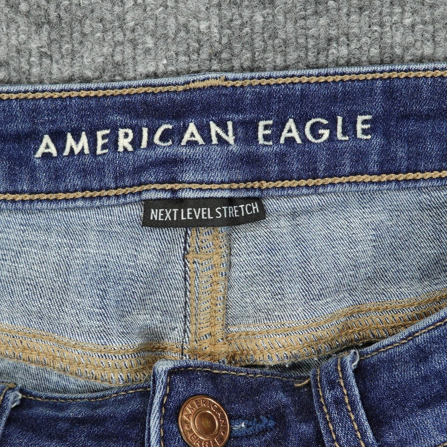 American Eagle Outfitters American Eagle Jeans Womens 4 Short Blue Jegging Next Level Stretch Distressed Size 27" / US 4 / IT 40 - 7 Thumbnail