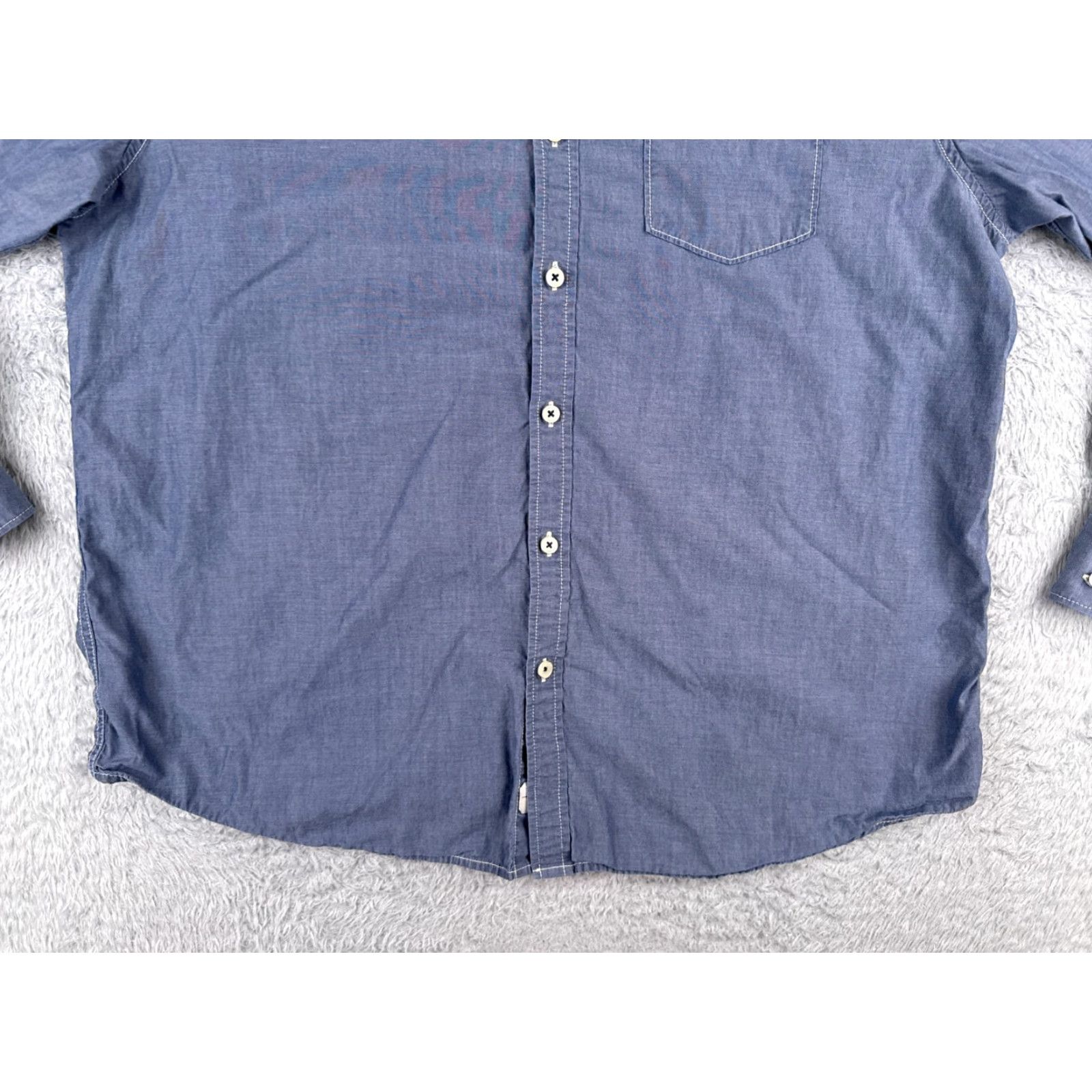 Tommy Bahama Tommy Bahama Shirt Men XL Blue Long Sleeve Button-Up with Pocket, Aloha Resort Style, 100% Cotton/Tencel Blend, Slim Fit Size US XL / EU 56 / 4 - 5 Thumbnail