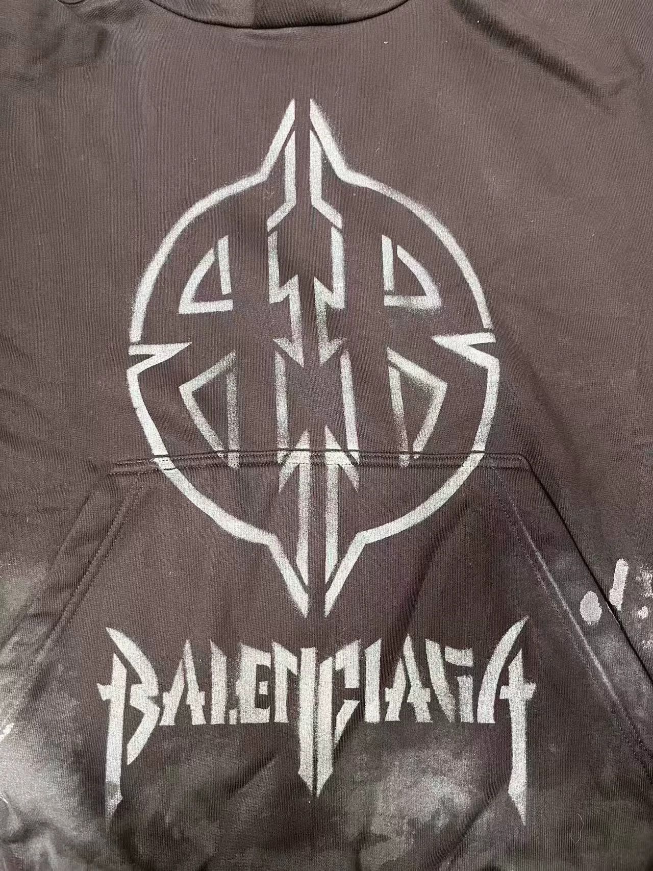 Balenciaga balenciaga black graphic hooded sweatshirt Size US XS / EU 42 / 0 - 3 Thumbnail