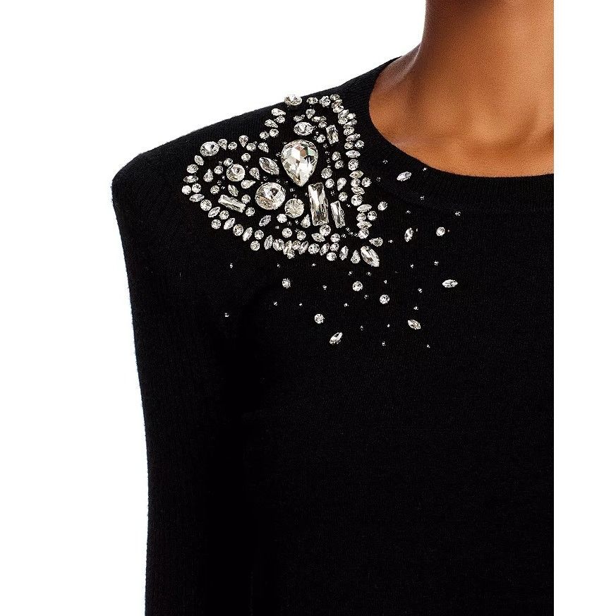 L'AGENCE L'AGENCE Women Rhinestone Cesca Luxury Sweater Size L Size L / US 10 / IT 46 - 4 Thumbnail