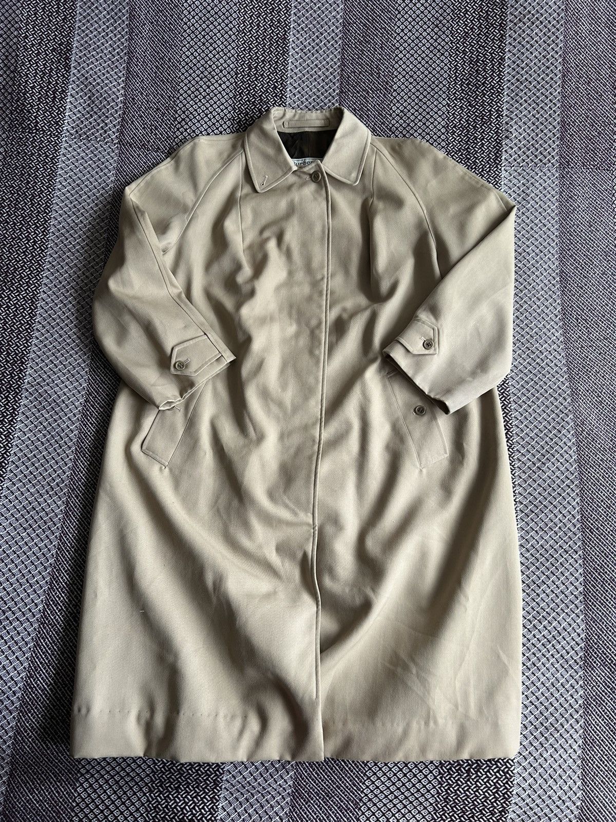 Burberry Vintage Burberrys 90s Heavy Trench Coat Mens Solid Style Size US XL / EU 56 / 4 - 1 Thumbnail