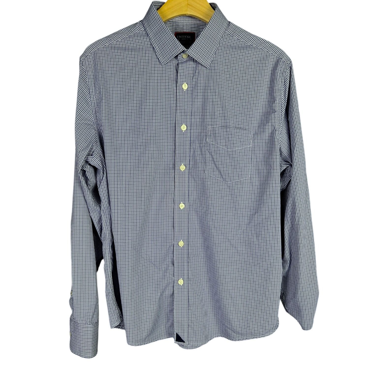 UNTUCKit Men's Untuckit Ducale Blue & White Checked Button-Up - M Size US M / EU 48-50 / 2 - 1 Thumbnail