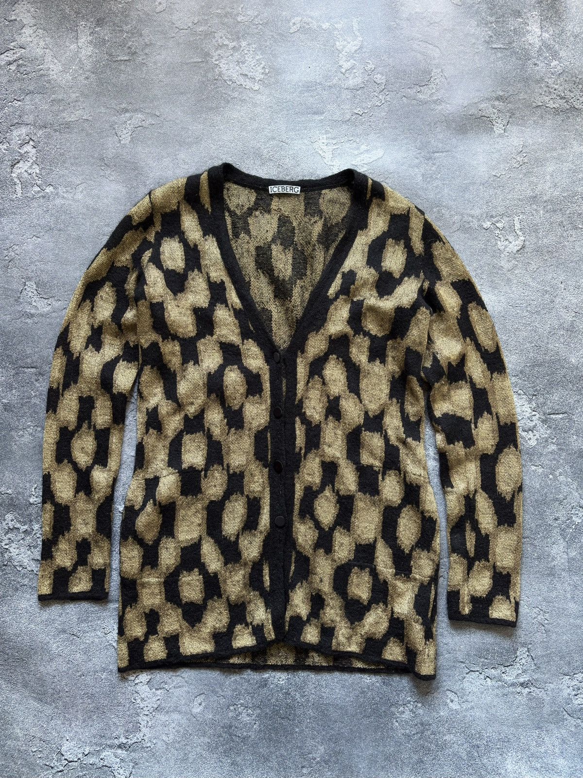 Iceberg Vintage Iceberg Luxury Black/Gold Button Up Mohair Cardigan Size M / US 6-8 / IT 42-44 - 1 Thumbnail