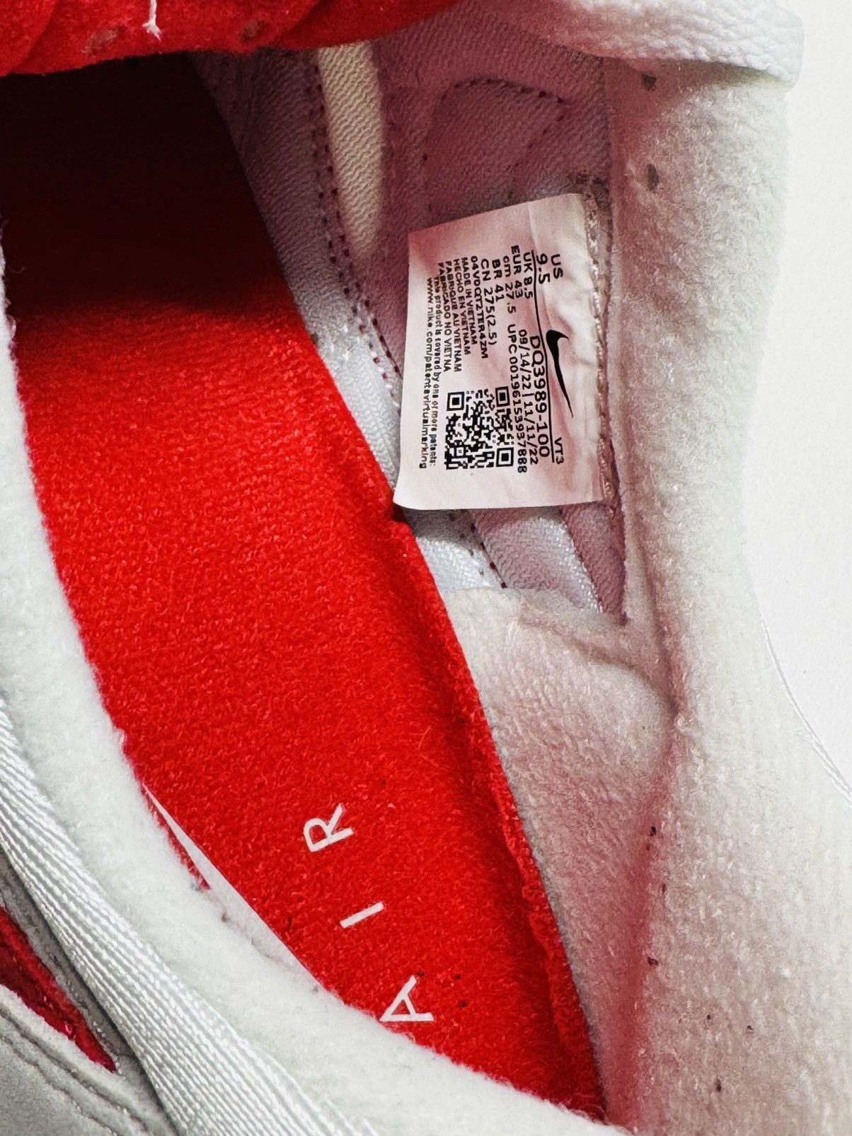 Nike Nike Air Max 1 ‘86 OG Big Bubble University Red/White/Grey Size US 9.5 / EU 42-43 - 7 Thumbnail