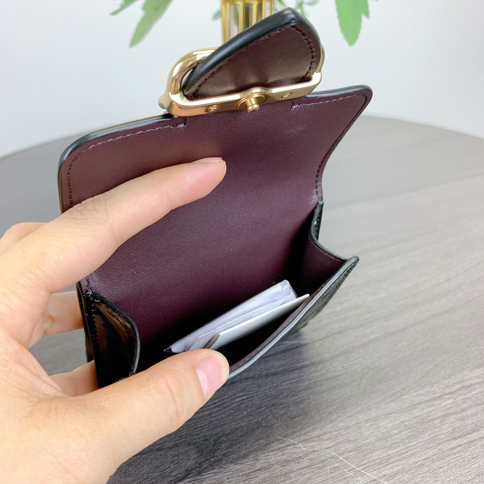 Coach Coach CV416 Small Morgan Wallet In Leather IN BLACK Size ONE SIZE - 4 Thumbnail