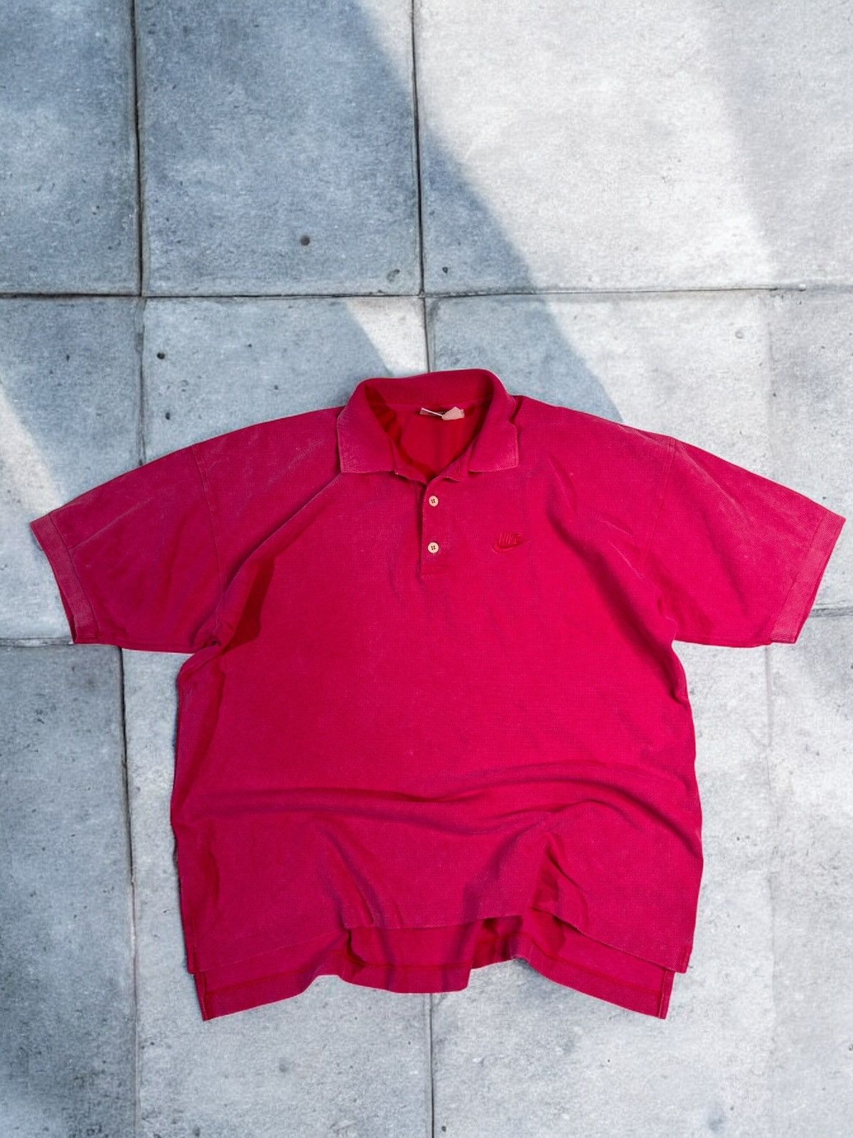 Nike × Vintage Vintage crazy pink Nike 90s distressed polo shirt washed Size US L / EU 52-54 / 3 - 1 Thumbnail