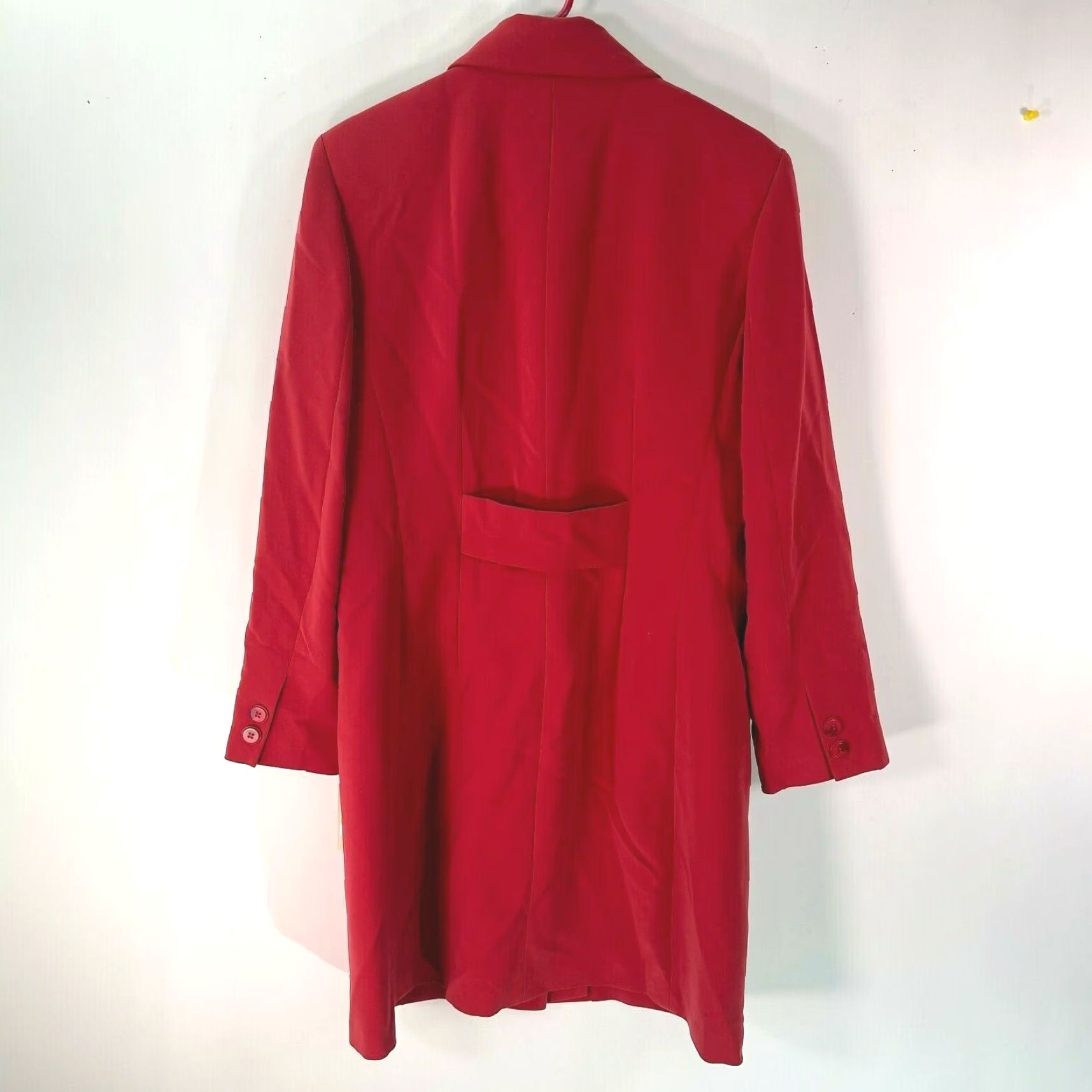 Vintage Gallery Trench Coat Womens Lipstick Red Water Repellent Lined Long Coat Small Size S / US 4 / IT 40 - 2 Thumbnail