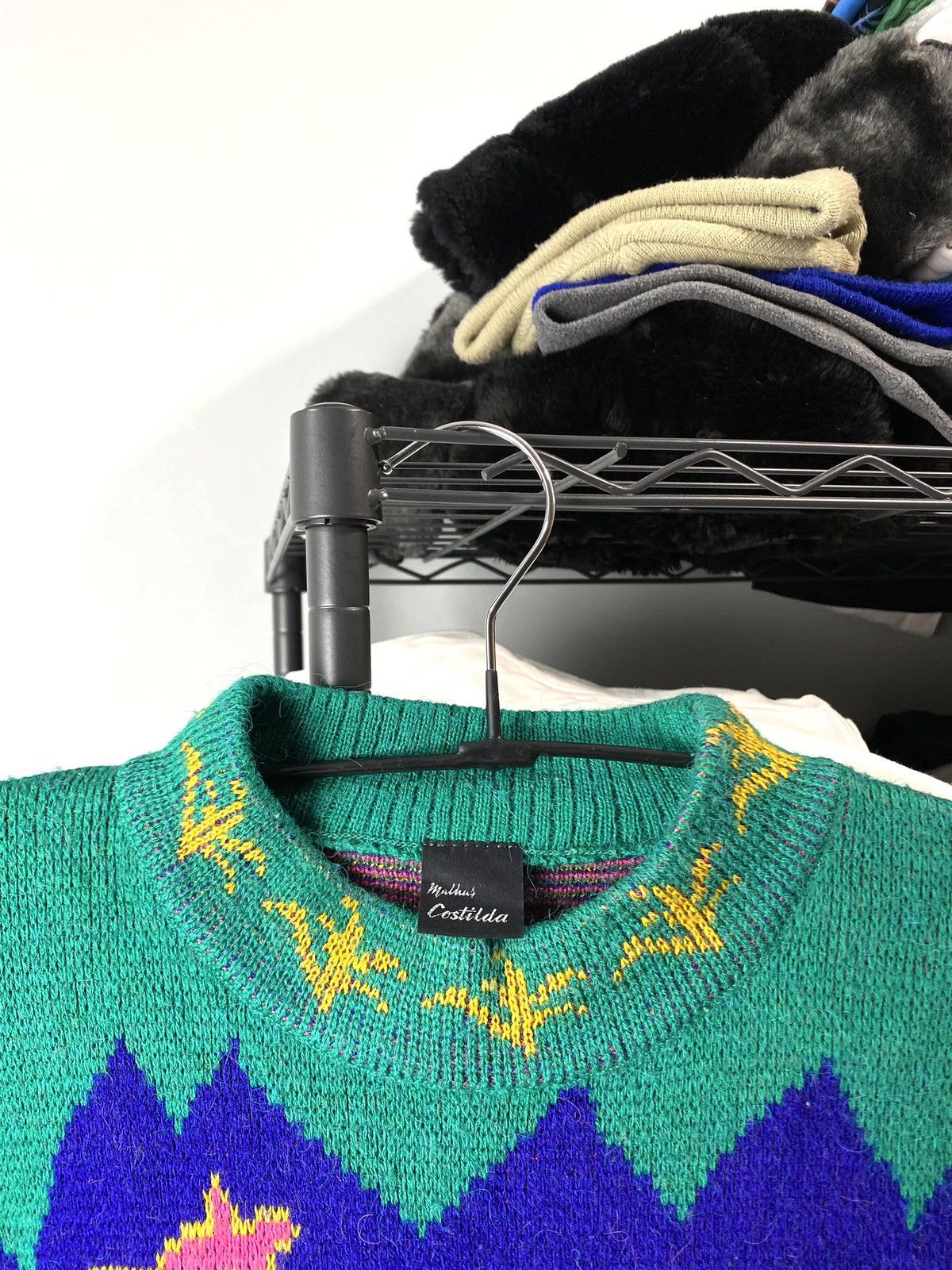Band Tees × Japanese Brand Rare! Vintage Abstract Colourful LSD Art Knit Sweater Japan Size US L / EU 52-54 / 3 - 8 Thumbnail