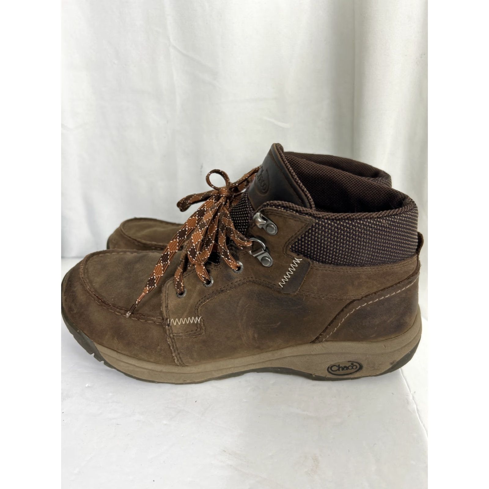 Chaco Chaco Boots Men’s Size 10 Brown Leather Waterproof Hiking J105145 Chukka Ankle Lace Up Solid Logo Outdoors Boots Mens Size US 10 / EU 43 - 6 Thumbnail