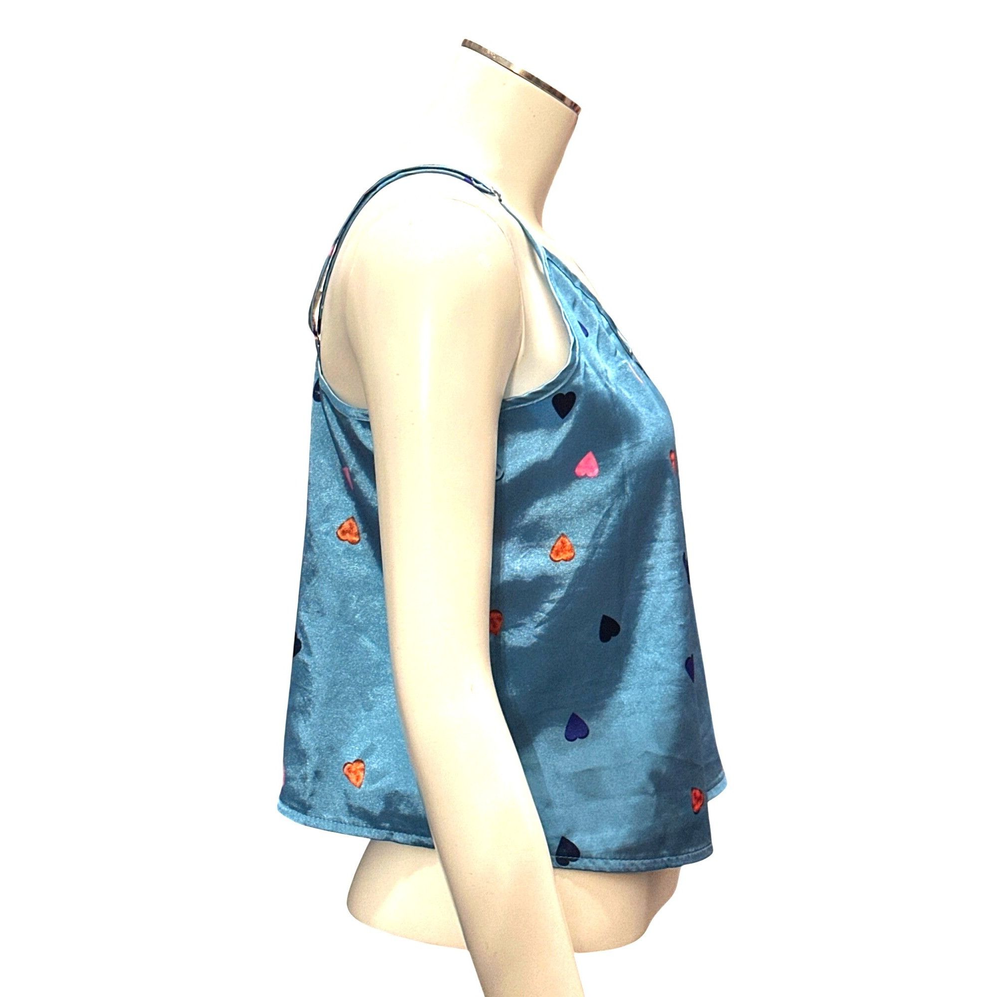 Other CCC Heart Pattern Satin Camisole Top Adjustable Spaghetti St Size M / US 6-8 / IT 42-44 - 4 Thumbnail