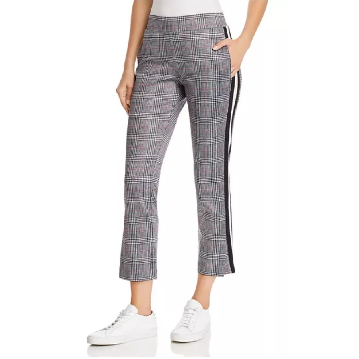 Pam & Gela Pam & Gela Glen Plaid Side Stripe Track Pants Size Small Size 29" - 1 Thumbnail
