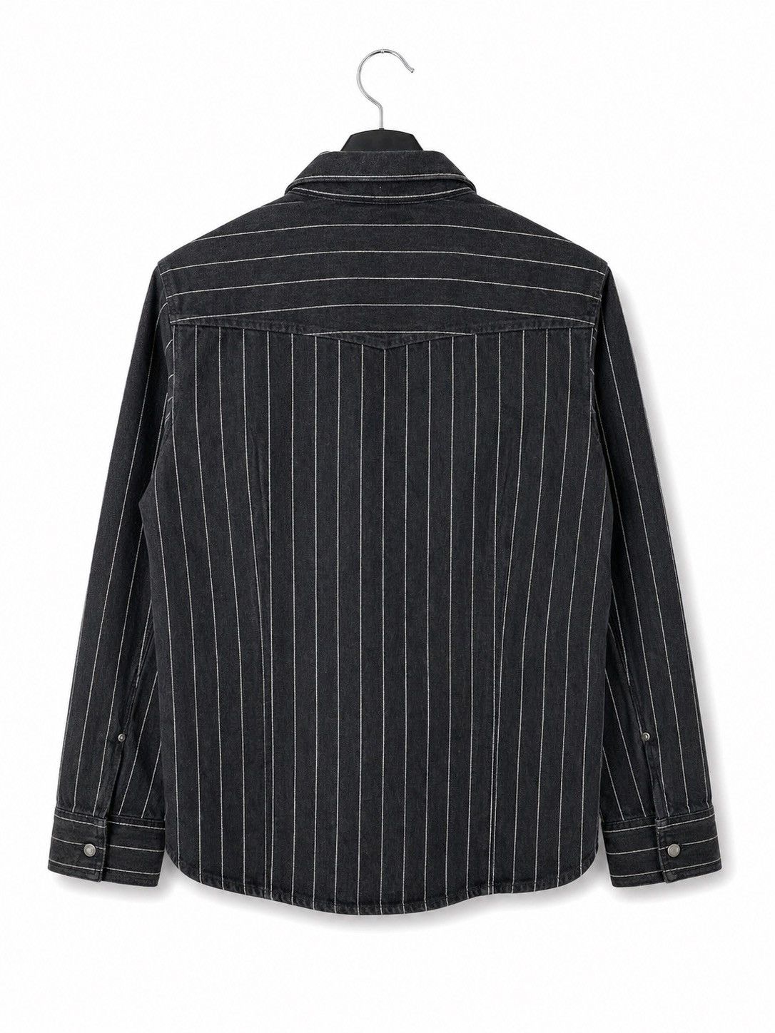 ADAM ET ROPE ADAM ET ROPÉ Black Pinstripe Denim Jacket Vintage Workwear Size US S / EU 44-46 / 1 - 2 Thumbnail