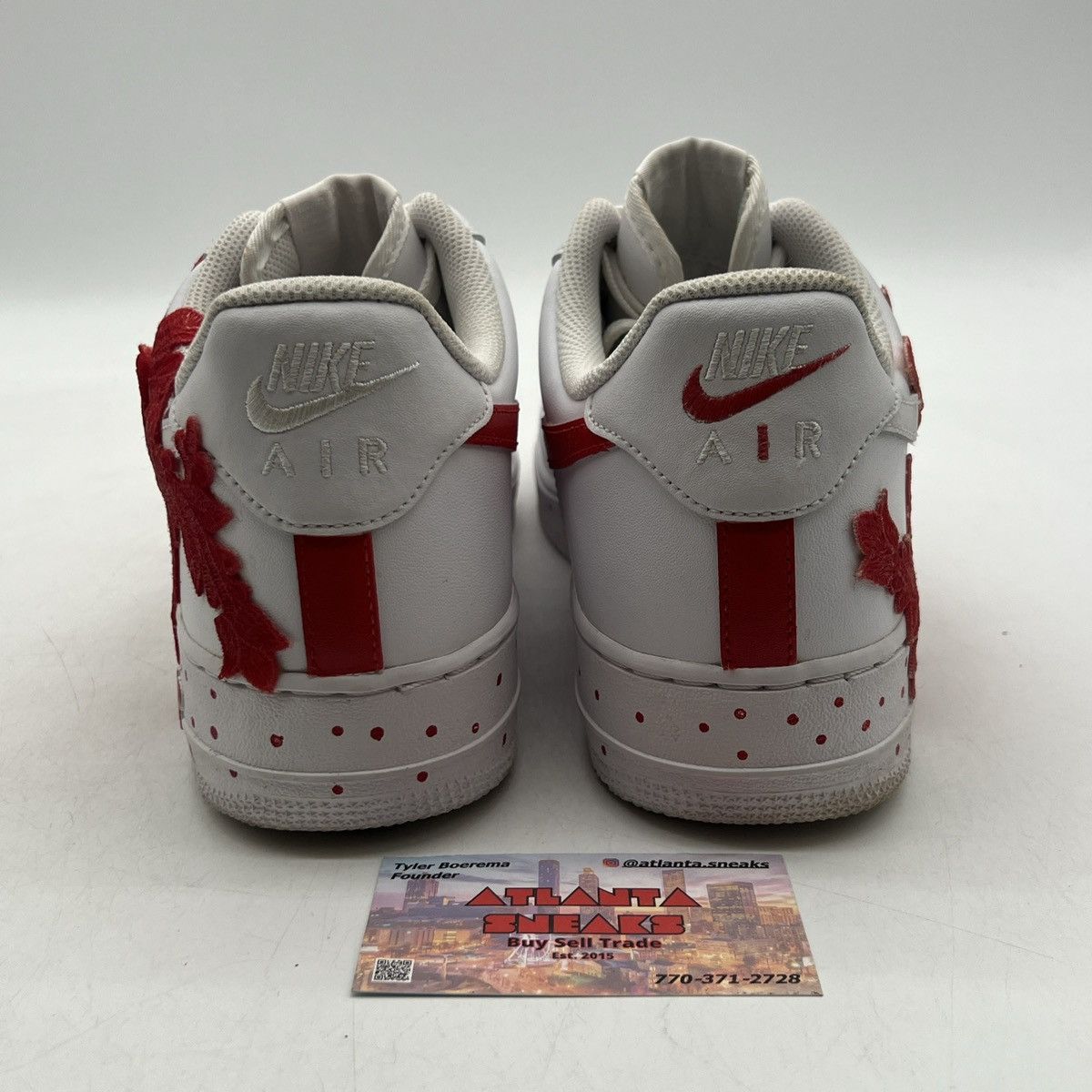 Nike Air Force 1 low triple white custom Size US 12 / EU 45 - 3 Thumbnail