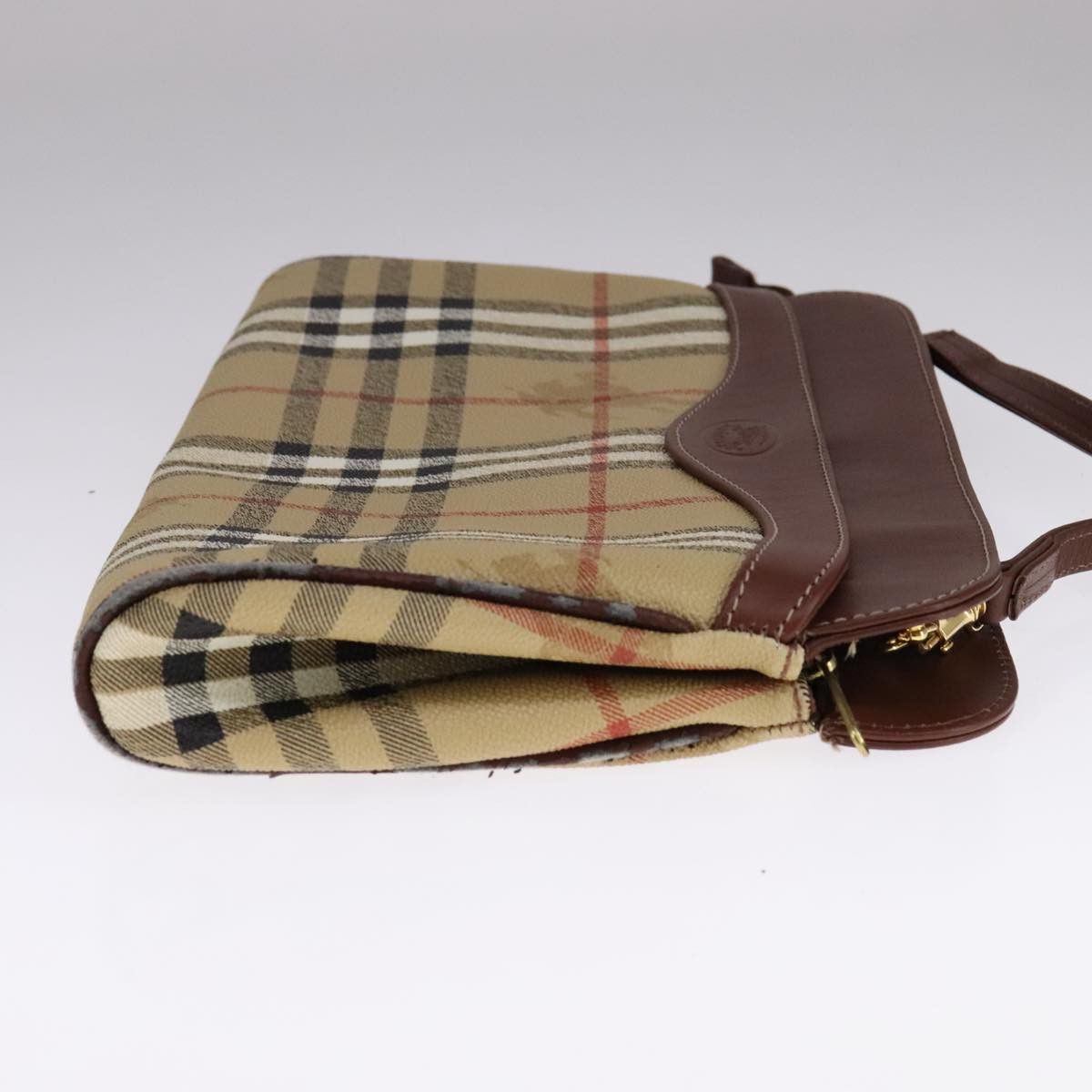 Burberry Burberry Nova Check Shoulder Bag Pvc Beige Brown Gold Size ONE SIZE - 4 Thumbnail