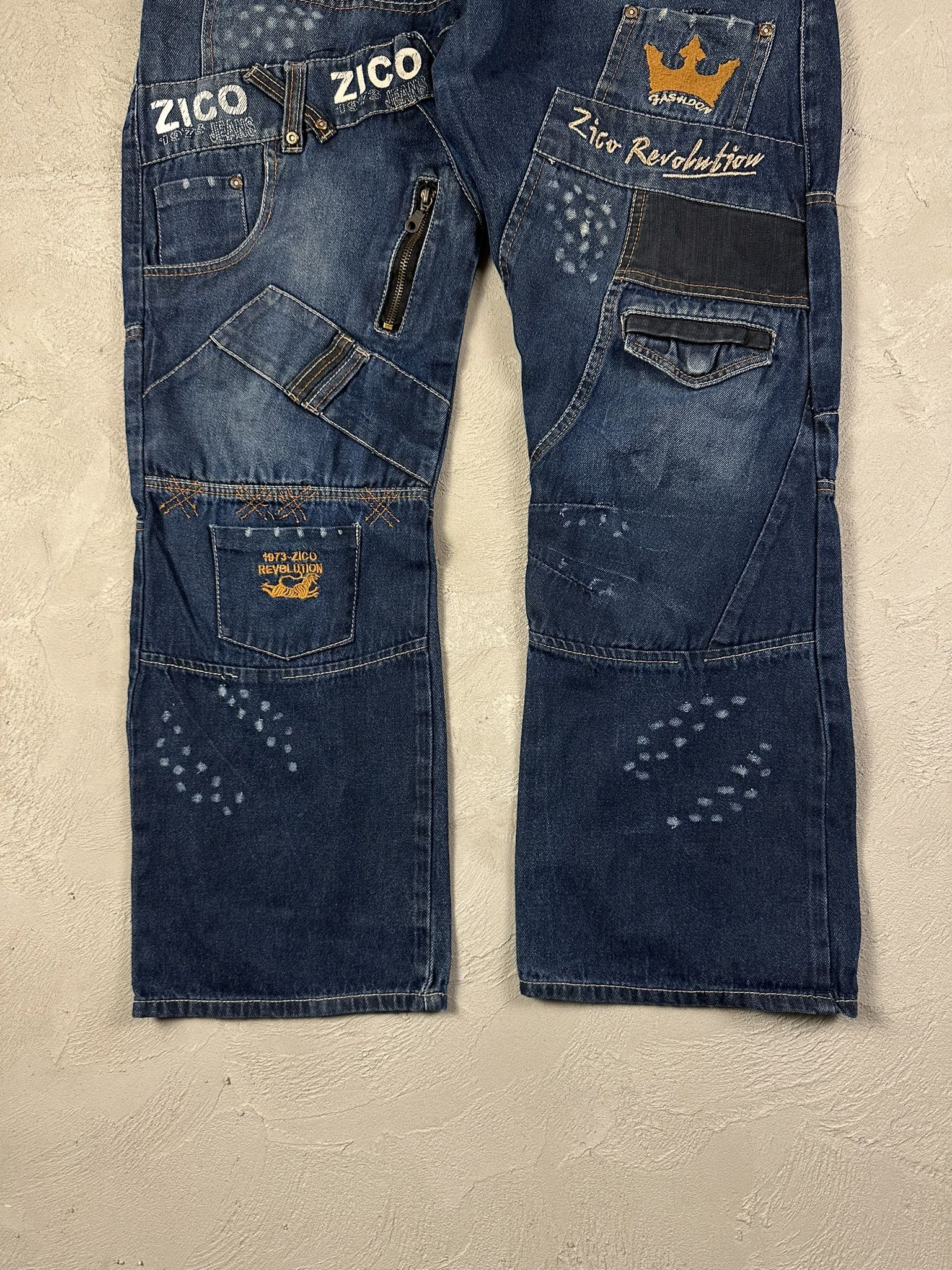 Japanese Brand Vintage Y2k Avant Garde Oversized Printed Hiphop Denim Pants Size US 36 / EU 52 - 2 Thumbnail