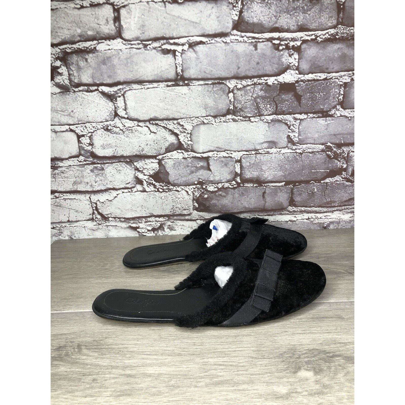 Cole Haan Cole Haan Black Velvet Leather Bow Casual Mules Flats Women Size US 8 / IT 38 - 1 Thumbnail