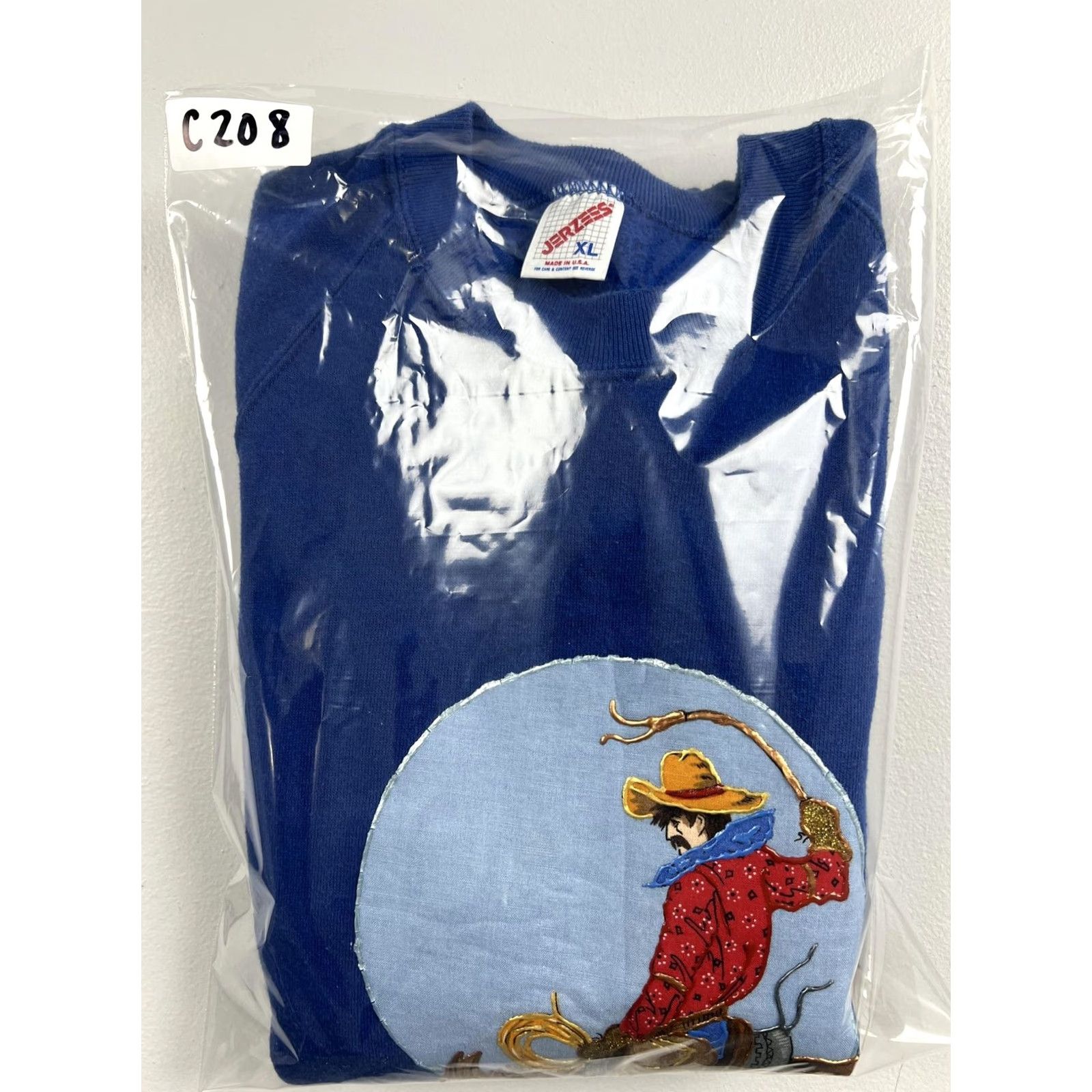 Jerzees VINTAGE Jerzees Sweatshirt Mens XL Blue Cowboy Horse Western Graphic USA 90s Size US XL / EU 56 / 4 - 6 Thumbnail