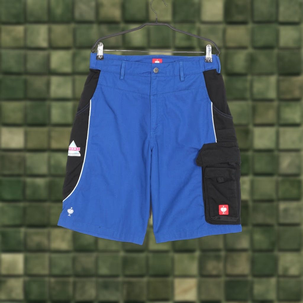 Vintage ENGELBERT STRAUSS Workwear Shorts Men Size 50 W34R DZ8028 Blue Cargo Twill Cotton Polyester Regular Waist 34 in 11 in inseam Mens Size US 34 / EU 50 - 1 Thumbnail