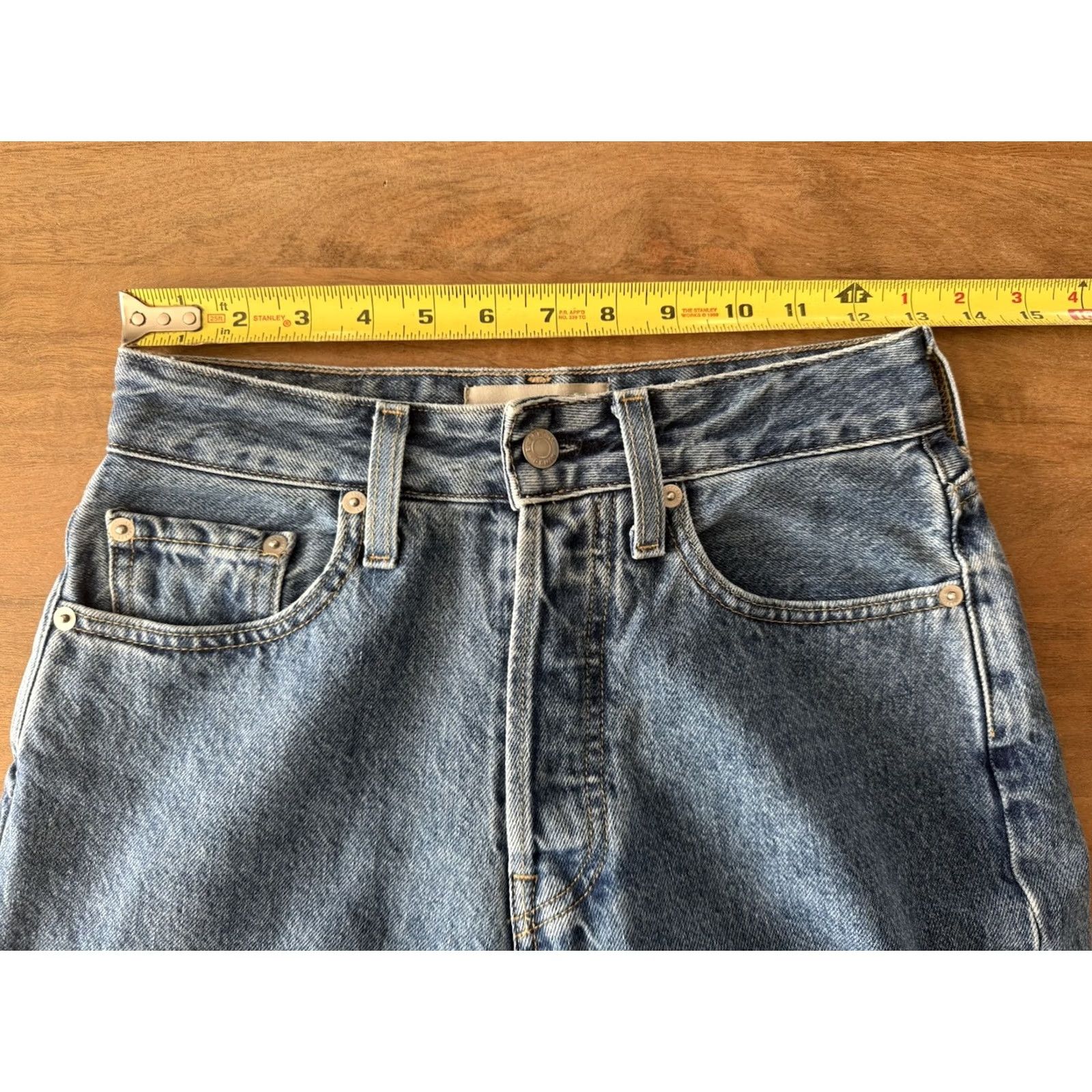 Everlane Everlane Jeans Straight 90s High Waist 25 Womens Blue Denim Button Fly 5-Pocket Regular Fit 100% Cotton USA Logo Vintage: No Size 42" / US 20 - 5 Thumbnail