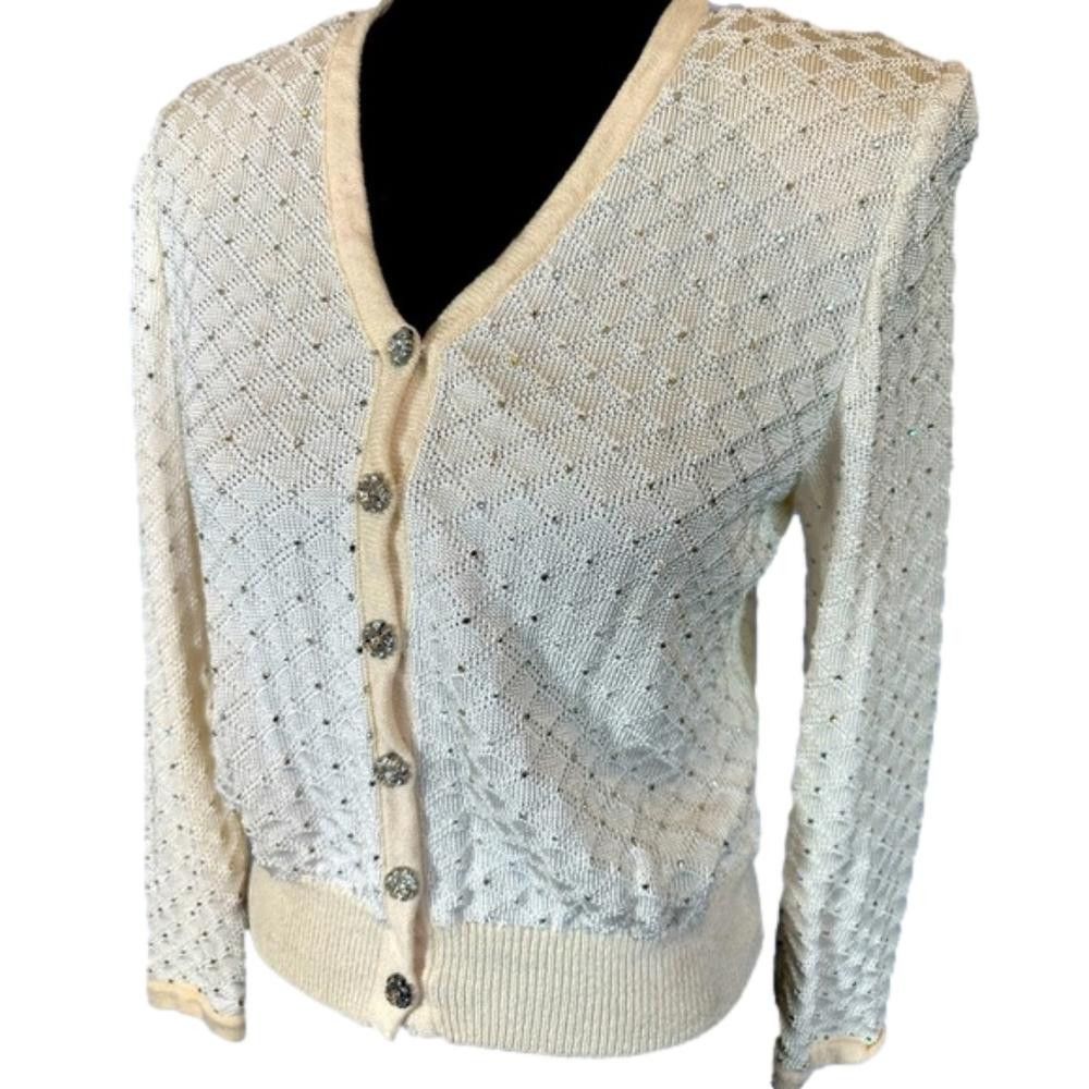 Andrew St. John St. John Evening by Marie Gray Diamond Pattern Cardigan - 4 Size S / US 4 / IT 40 - 1 Thumbnail
