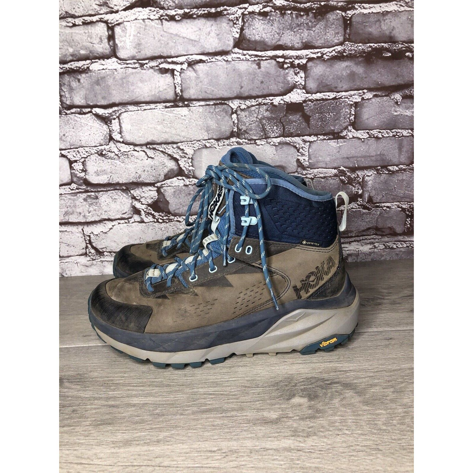 Hoka Men's Hoka One One Kaha GTX Gore-Tex Blue & Gray Mid Hiking Size US 8 / IT 38 - 3 Thumbnail