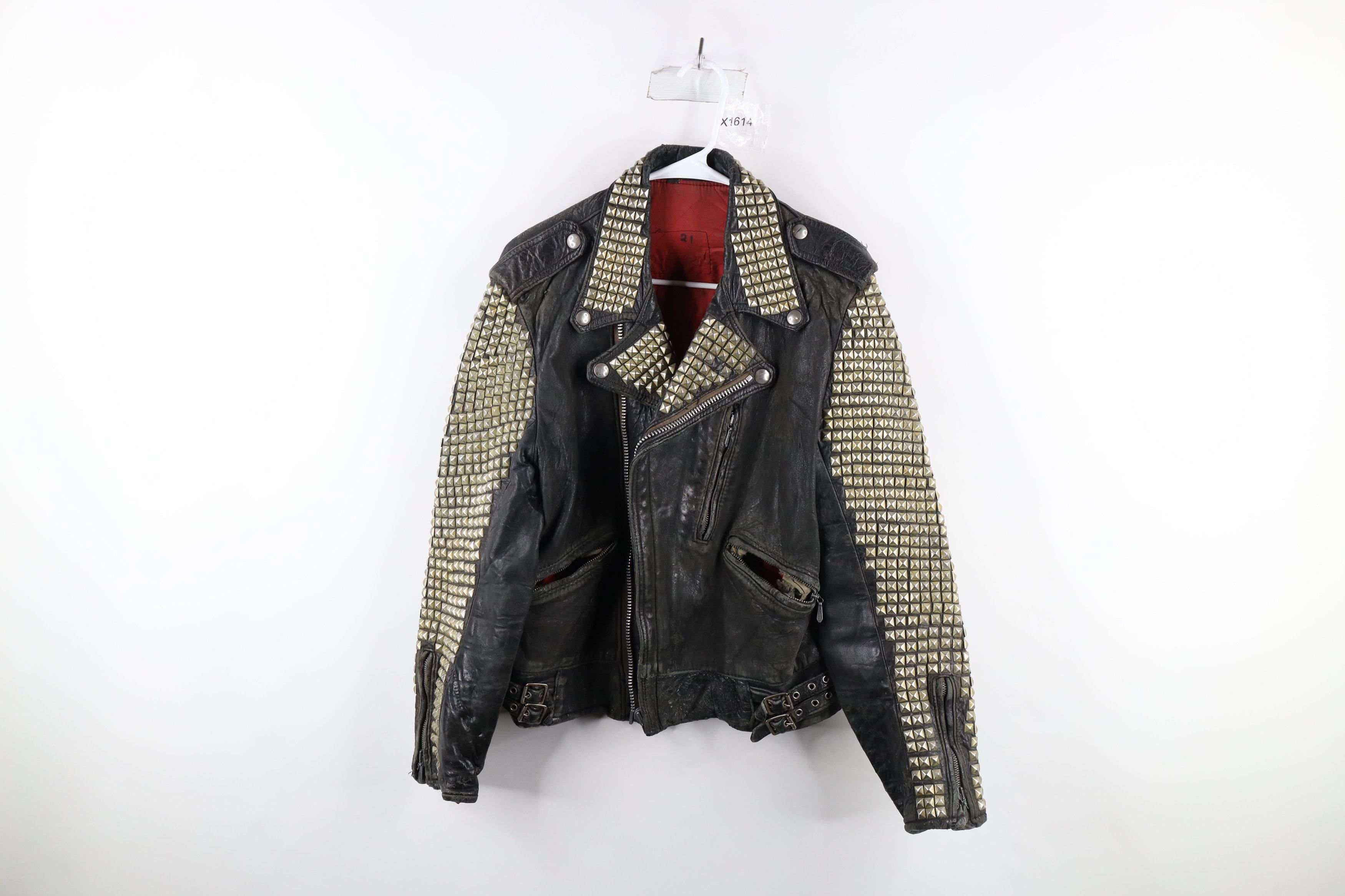 image of Vintage 70's 80's Streetwear Studded Leather Battle Jacket in Black, Men's (Size Medium)