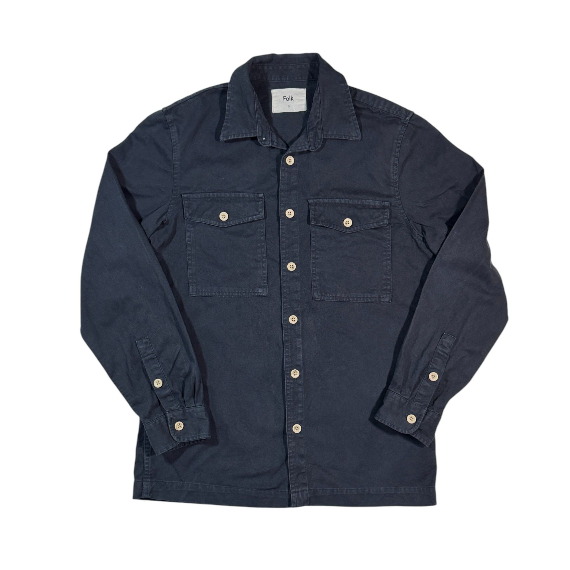 Folk Folk Button Up Shirt Basic Work Overshirt Navy Blue 3 / L Size US L / EU 52-54 / 3 - 1 Thumbnail