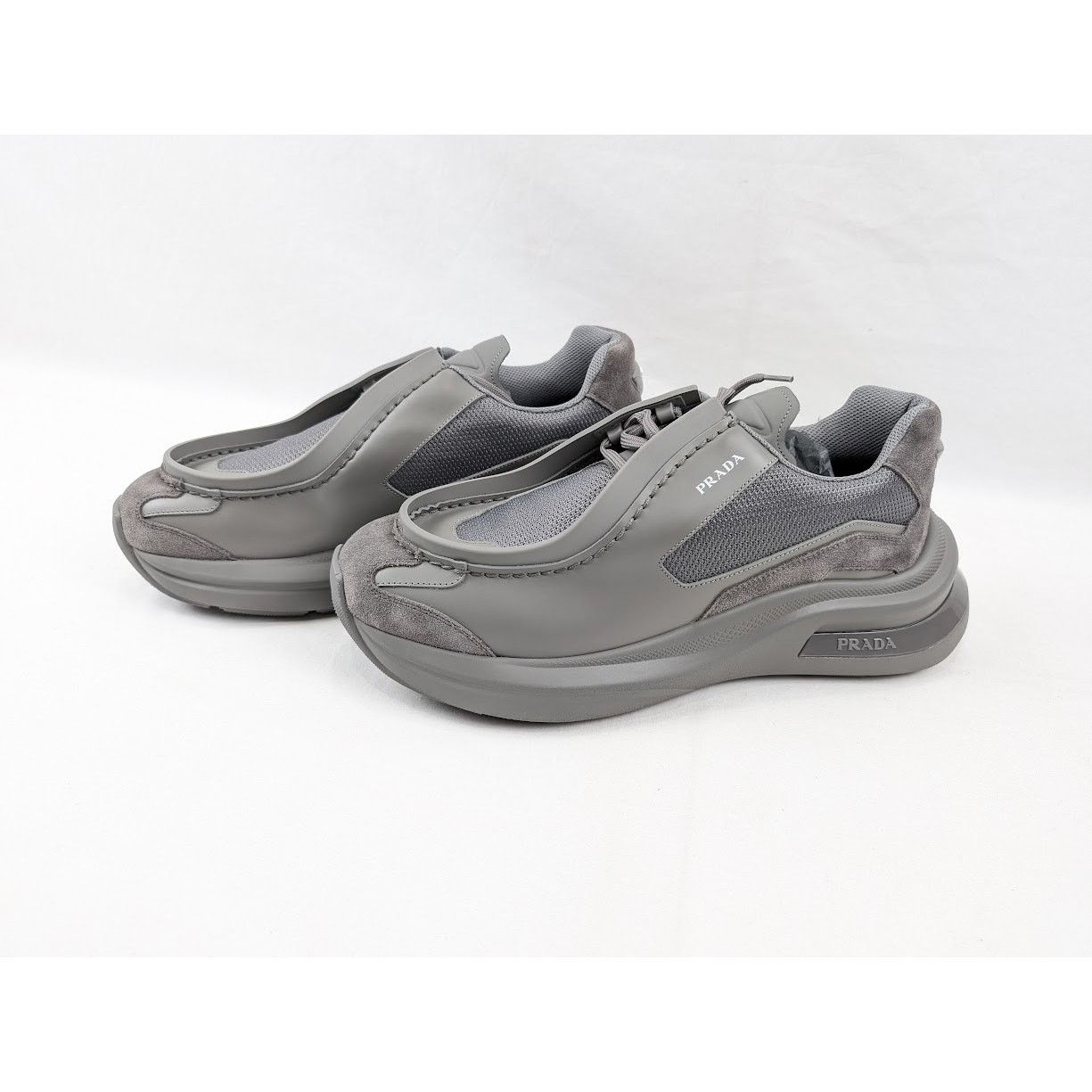 Prada o1rshd1 Spaz Rois Bike Sneakers in Marmo Size US 12 / EU 45 - 14 Thumbnail