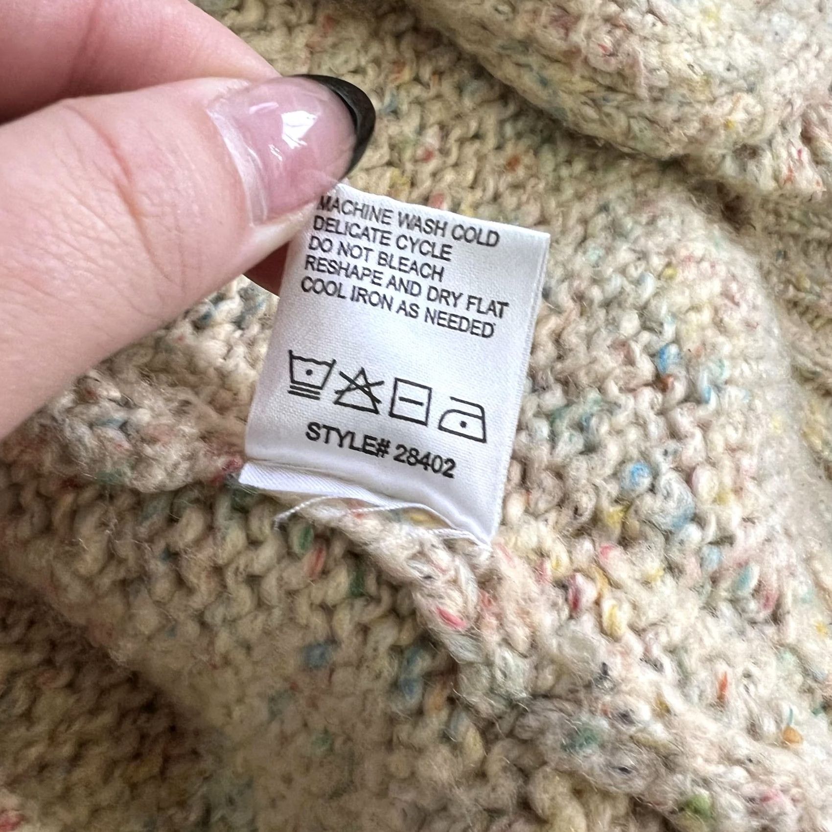 Vintage VINTAGE One Girl Who Serenity Cardigan Womens Small Beige Speckled Knit Cropped Cardigan Size S / US 4 / IT 40 - 7 Thumbnail