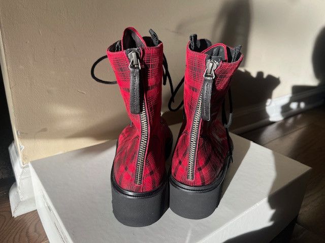 Other Paul Green Bronx Lace-Up Platform Boot Chunky Red Size US 9 / IT 39 - 3 Thumbnail